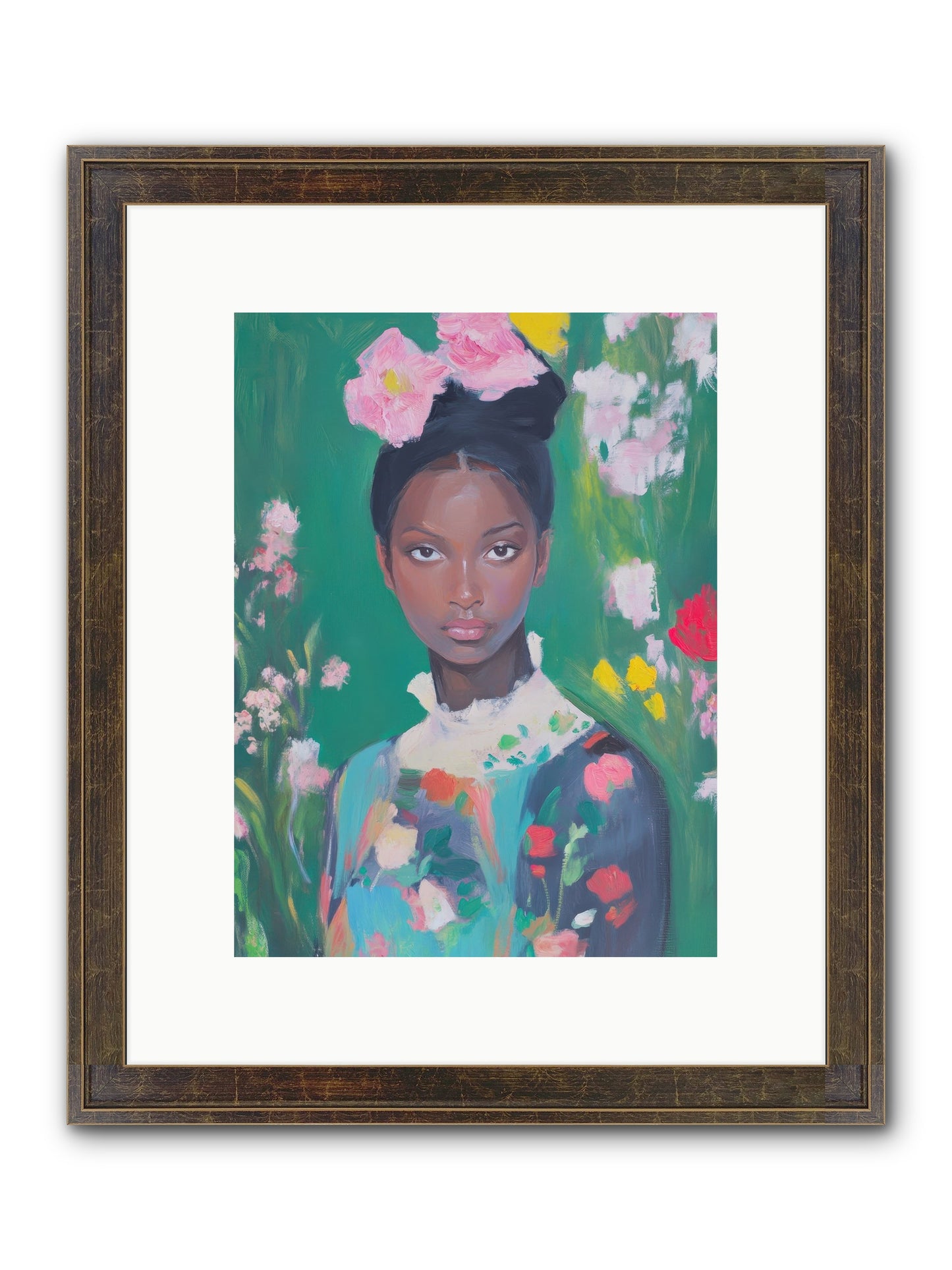 Eglantine Skylark Framed Print - Slimwoods Black/Gold 9x12
