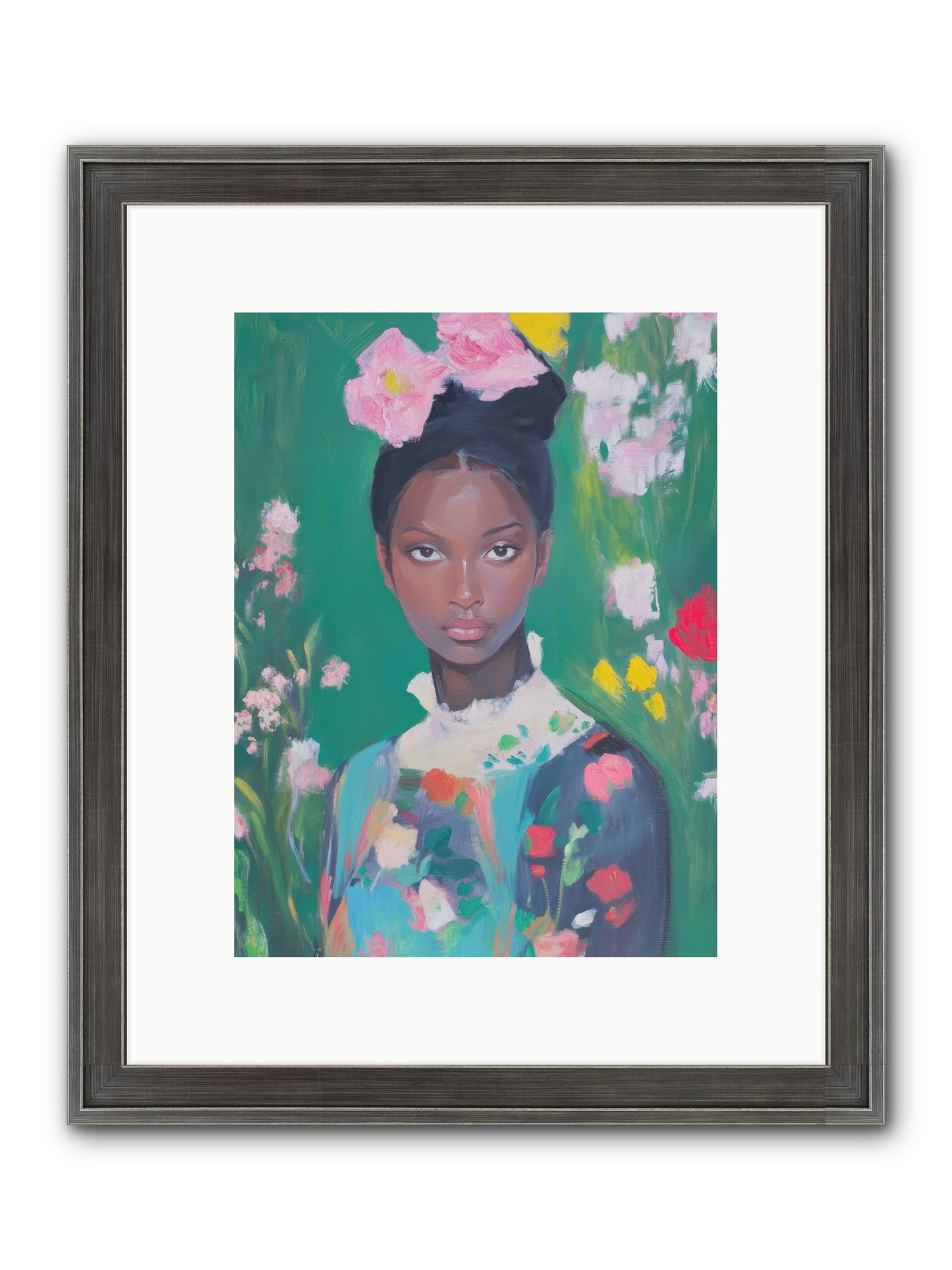 Eglantine Skylark Framed Print - Slimwoods Black/Silver 9x12