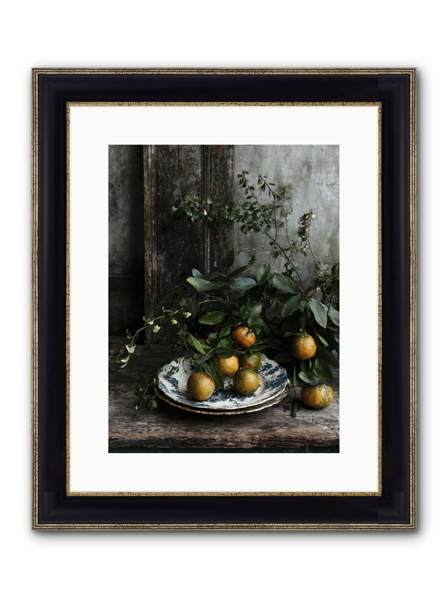 Eglatine Framed Print - Black & Gold 12x16