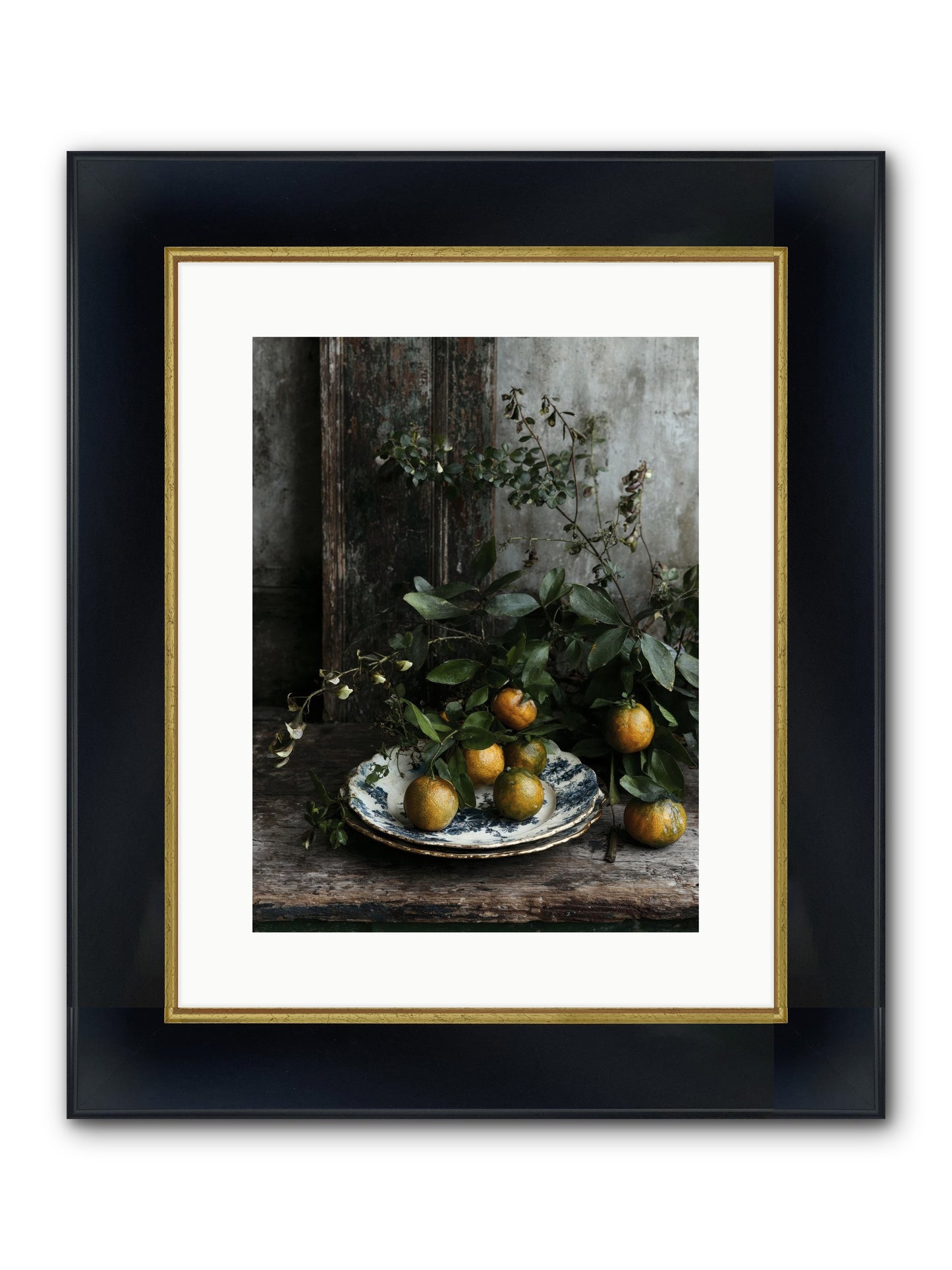 Eglatine Framed Print - Wide Black w/Gold 12x16