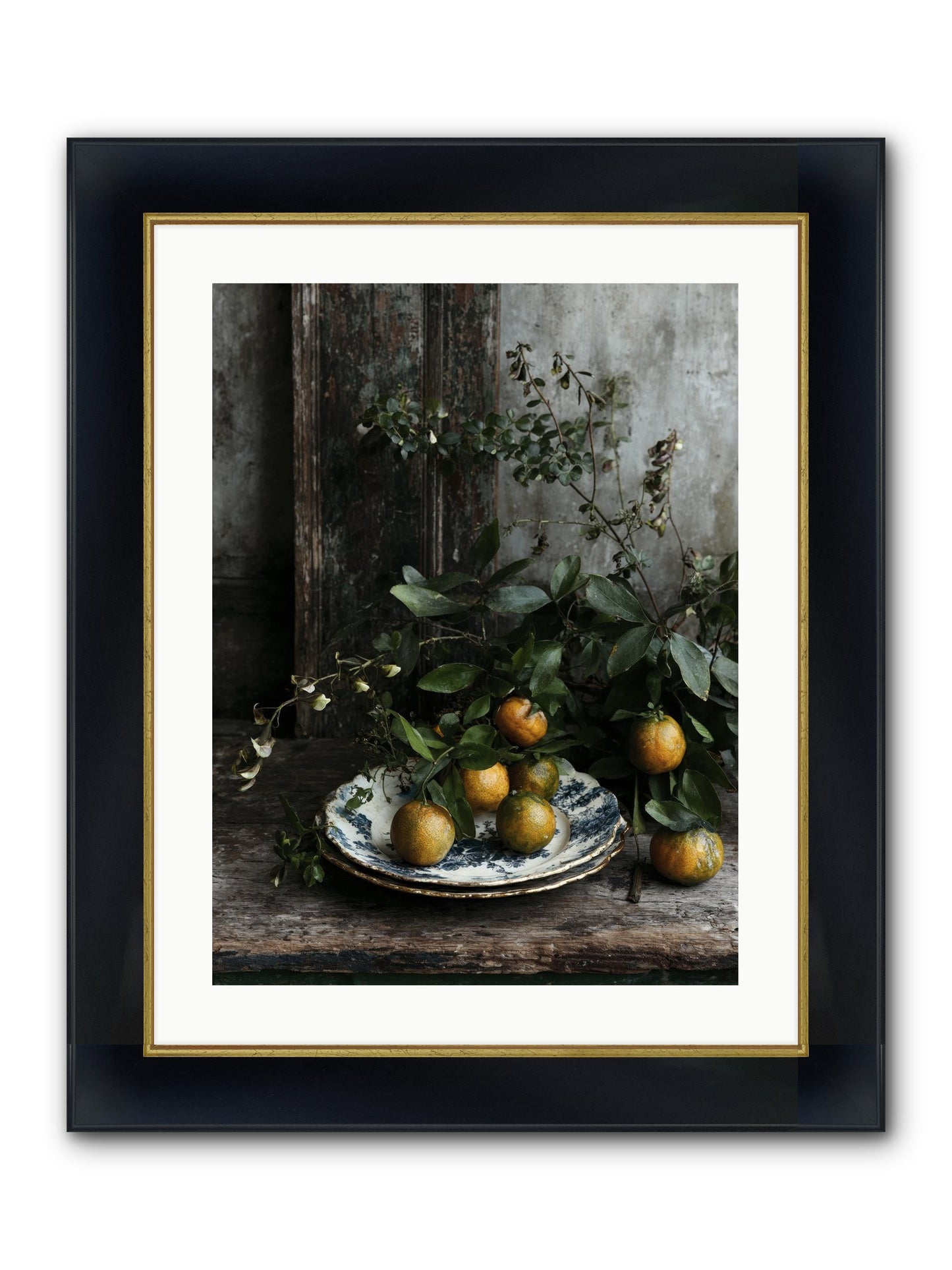 Eglatine Framed Print - Wide Black w/Gold 18x24