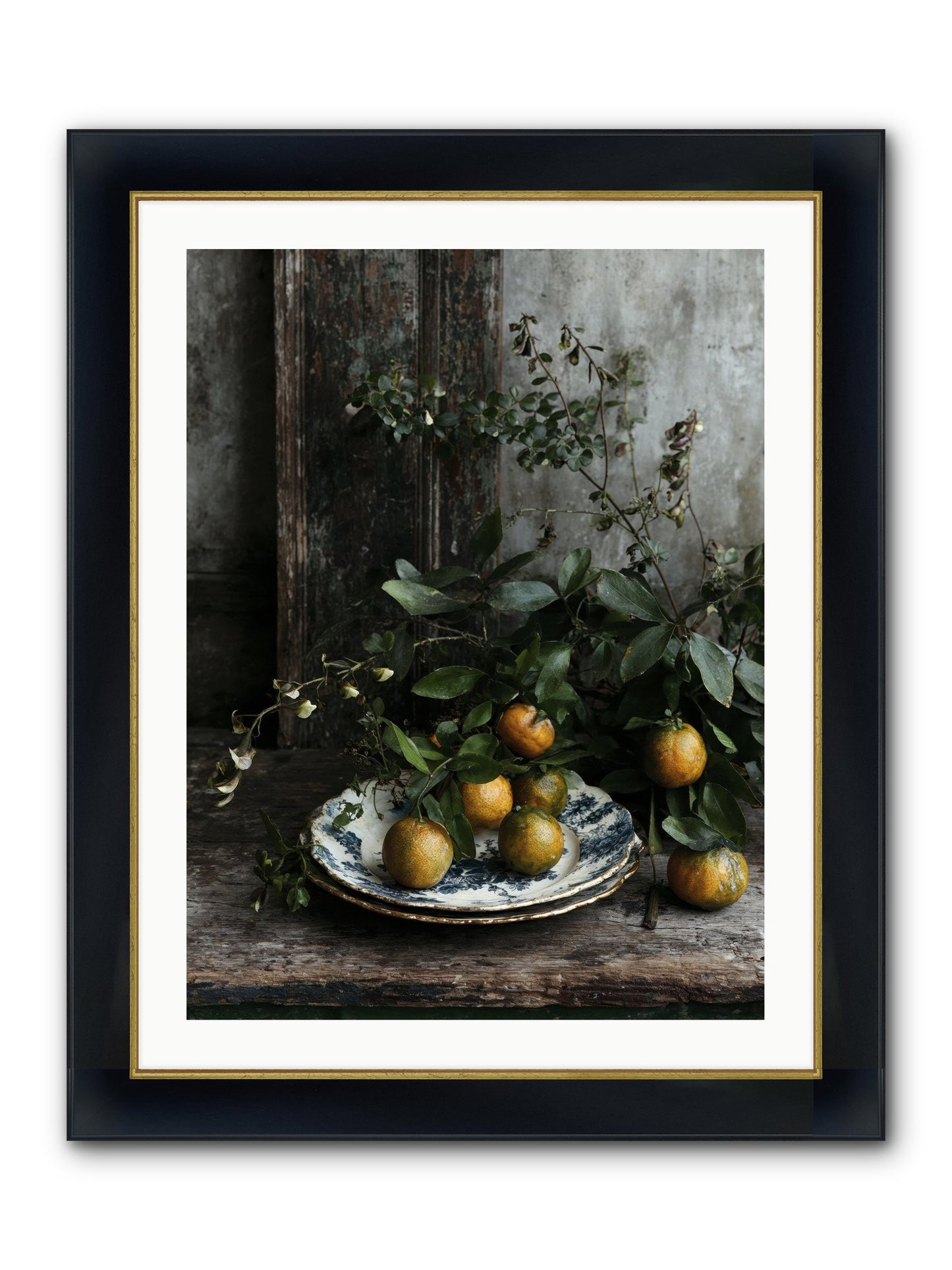 Eglatine Framed Print - Wide Black w/Gold 24x32