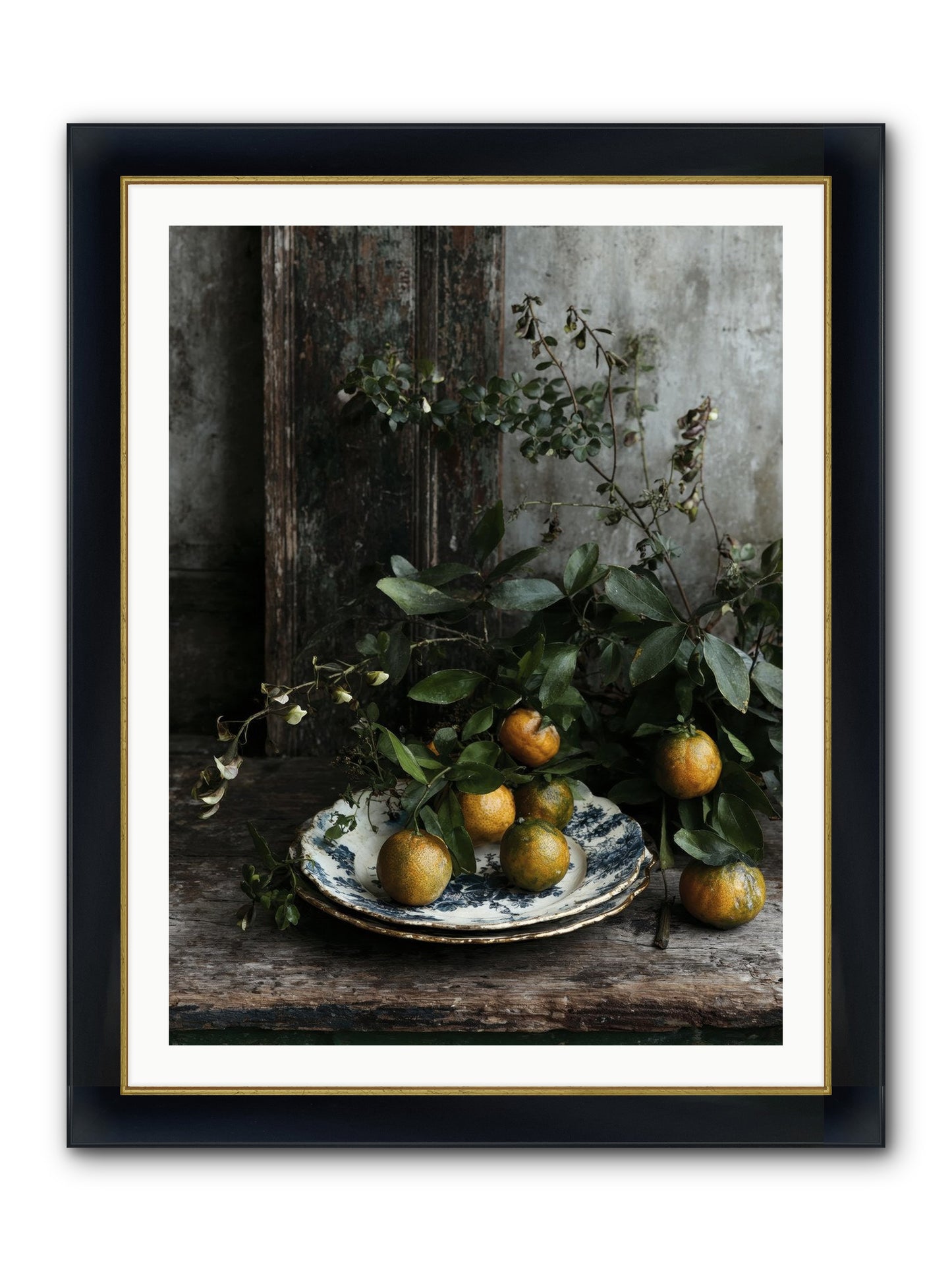 Eglatine Framed Print - Wide Black w/Gold 30x40