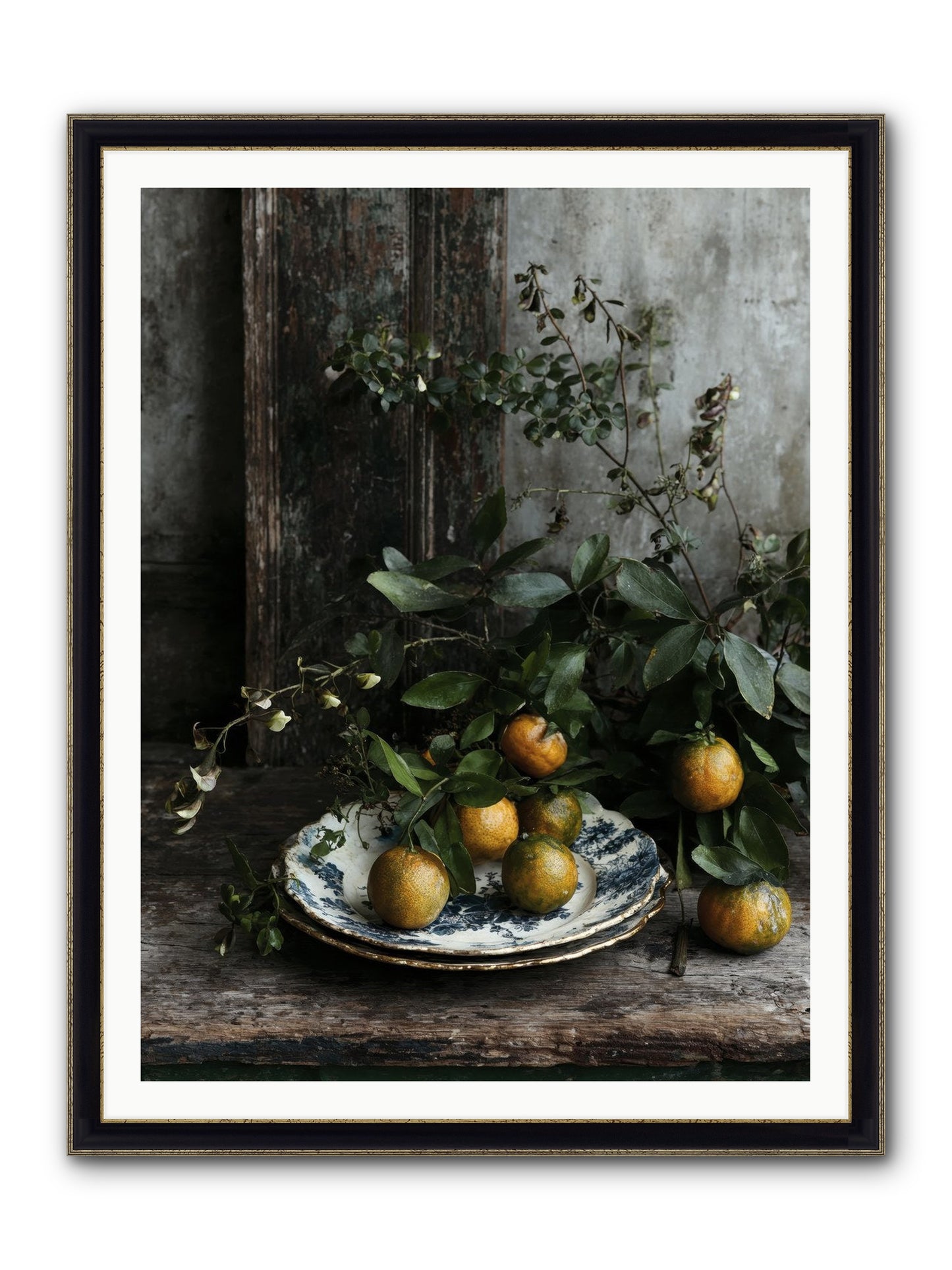 Eglatine Framed Print - Black & Gold 36x48