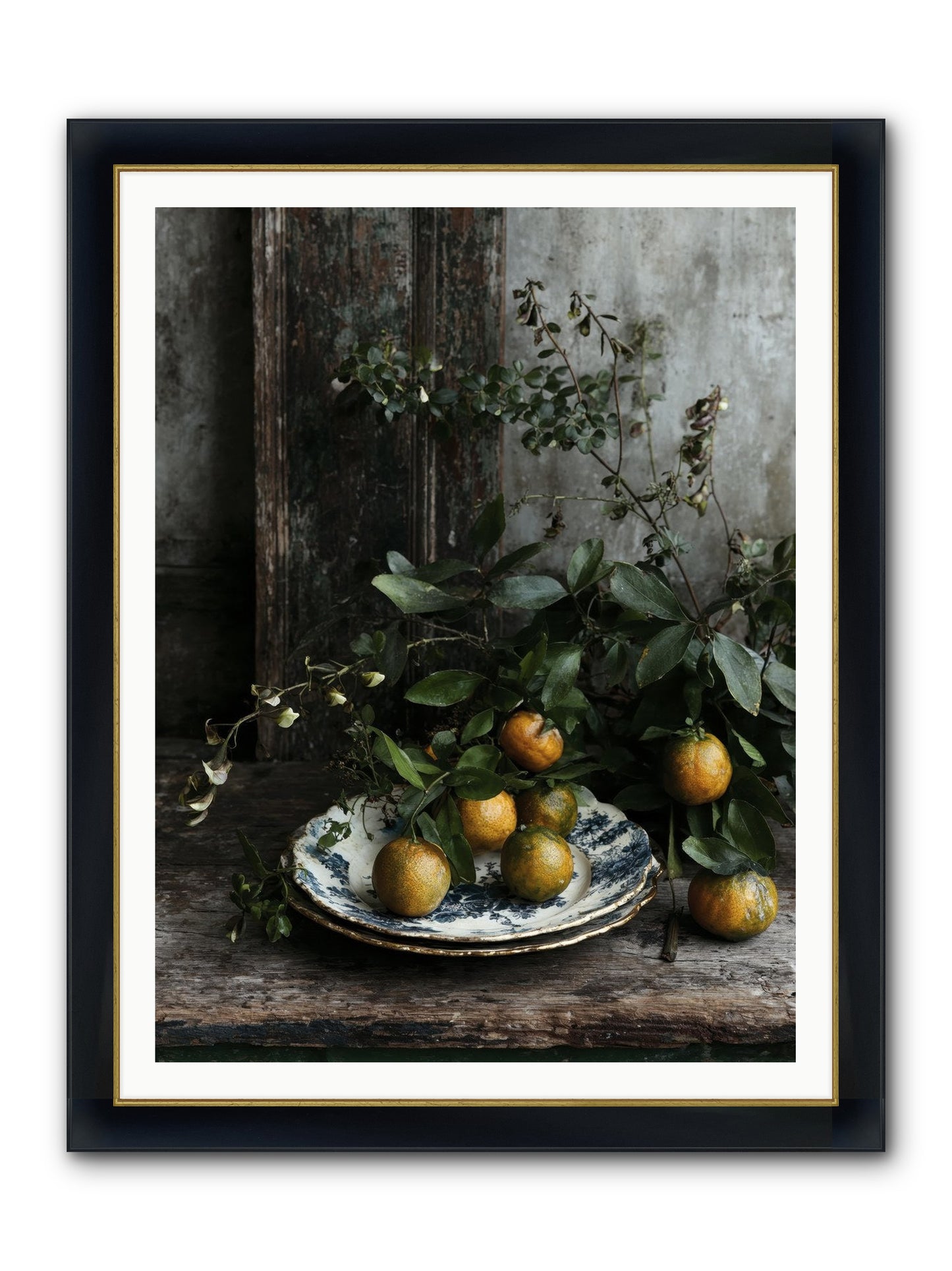 Eglatine Framed Print - Wide Black w/Gold 36x48