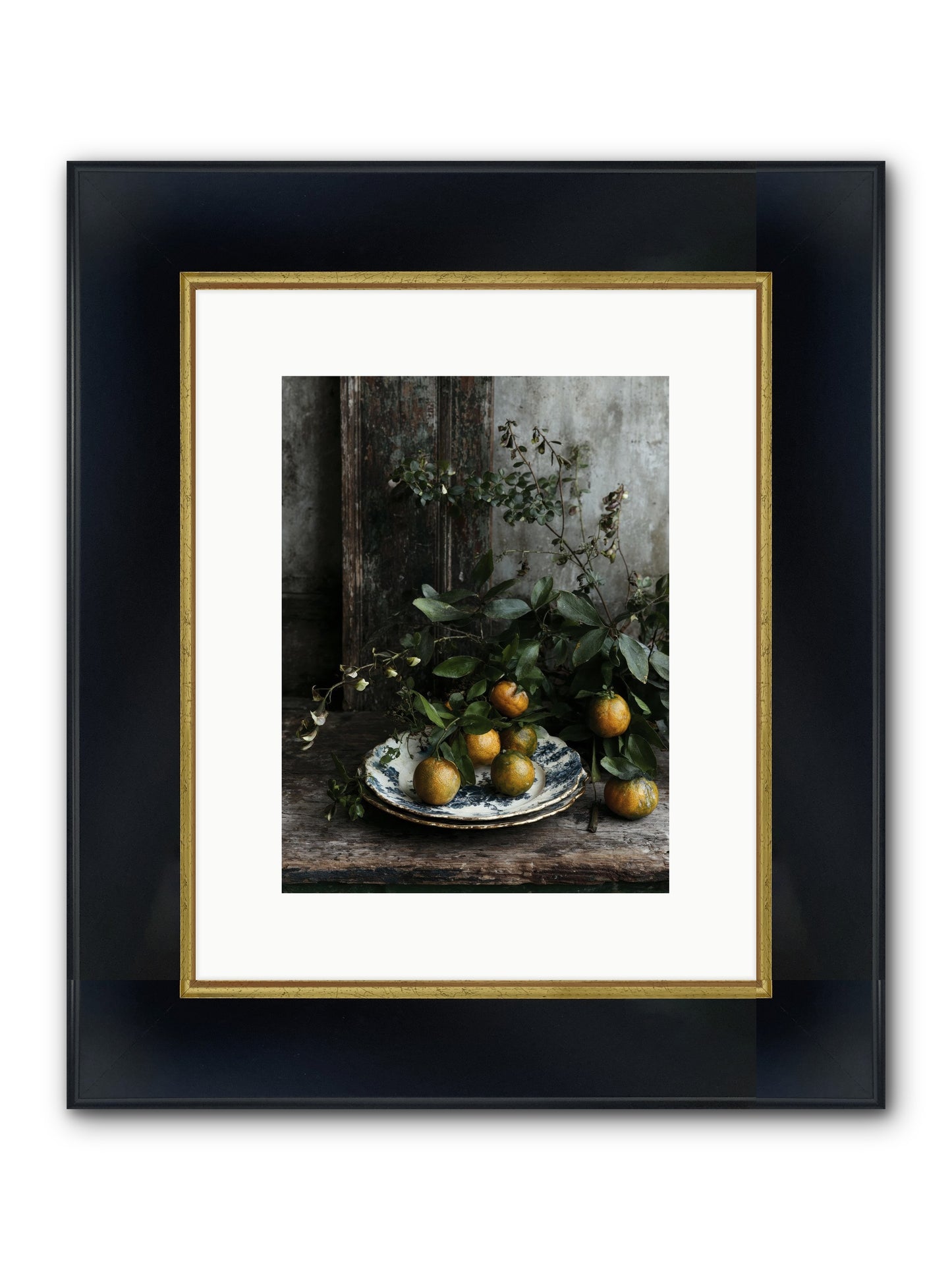 Eglatine Framed Print - Wide Black w/Gold 9x12