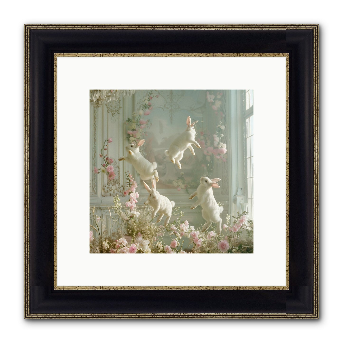 Elation In Bloom Framed Print - Black & Gold 10x10