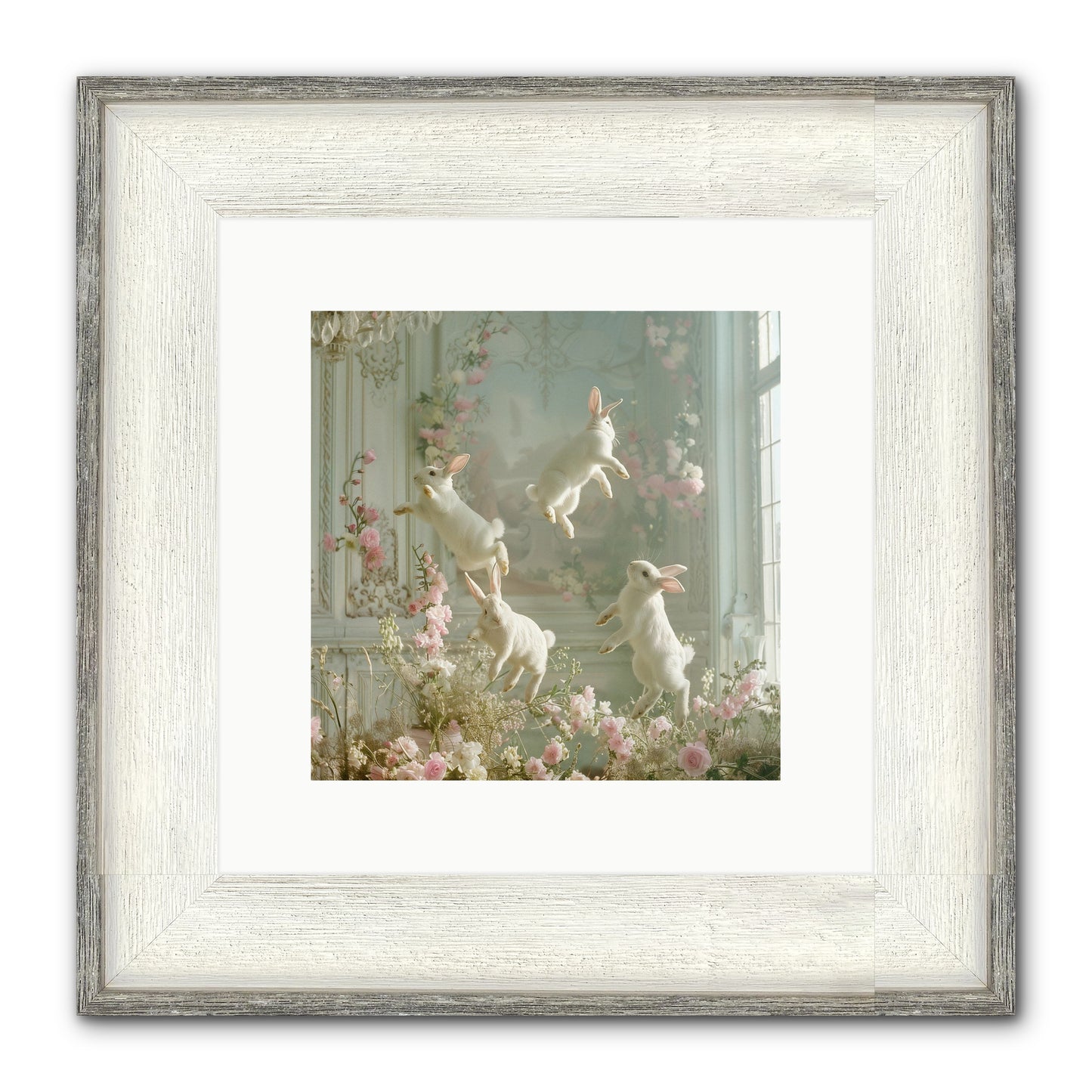 Elation In Bloom Framed Print - Driftwood White 10x10
