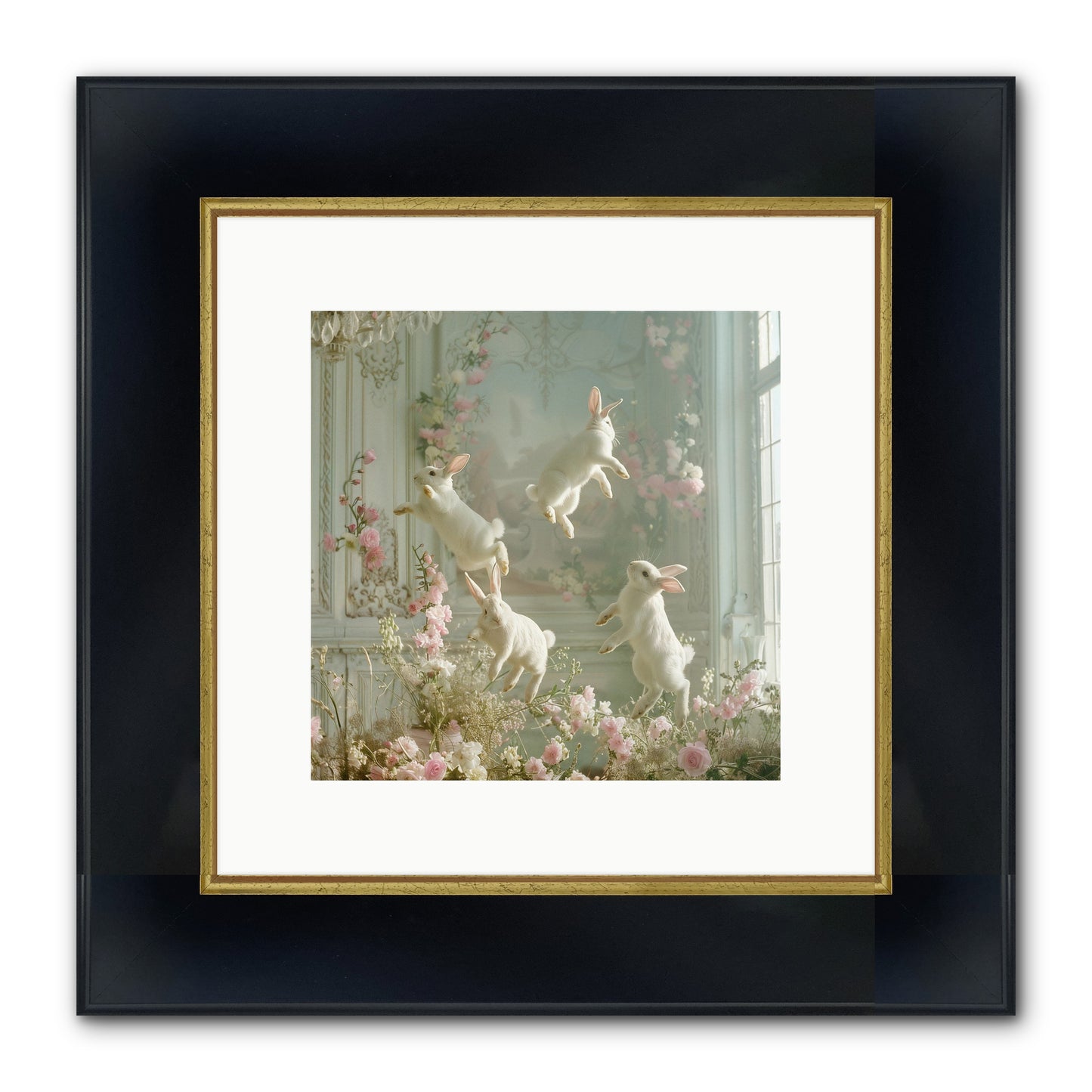 Elation In Bloom Framed Print - Wide Black w/Gold 10x10
