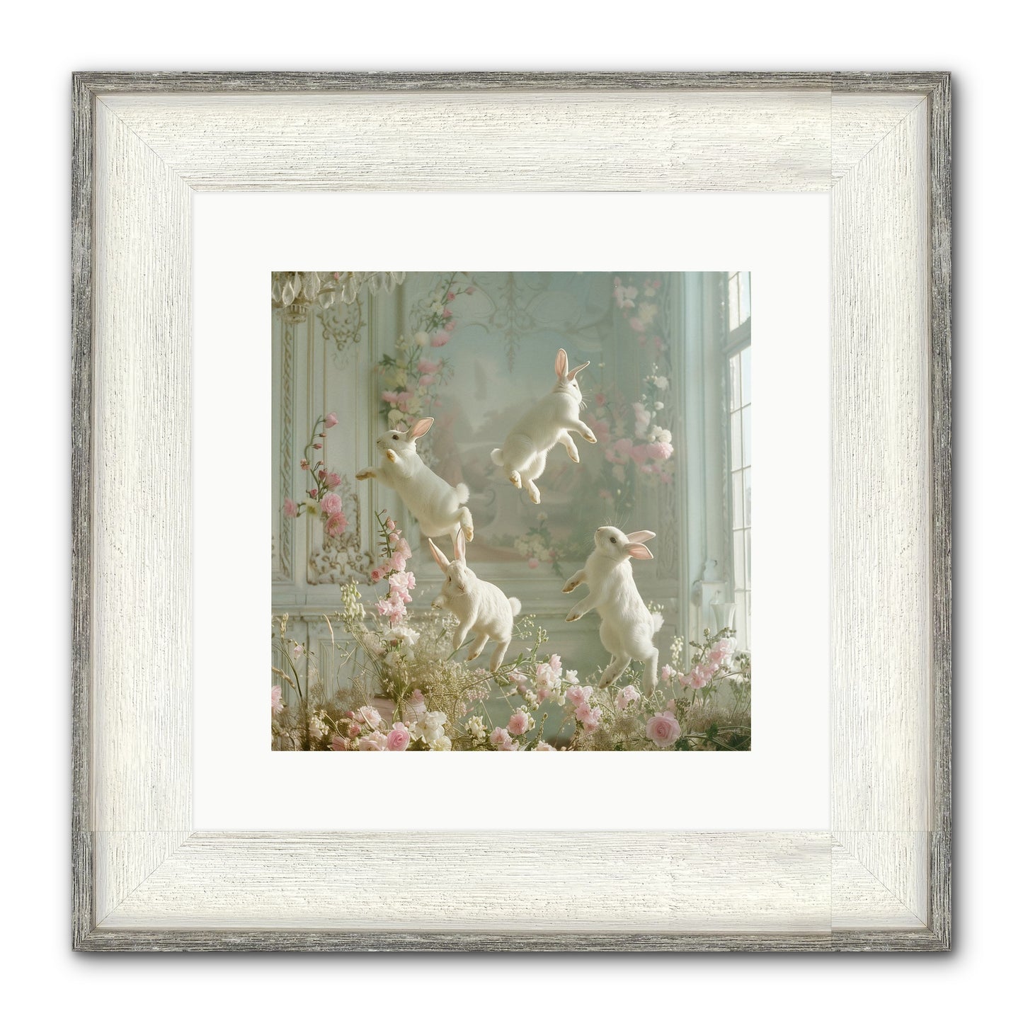 Elation In Bloom Framed Print - Driftwood White 12x12