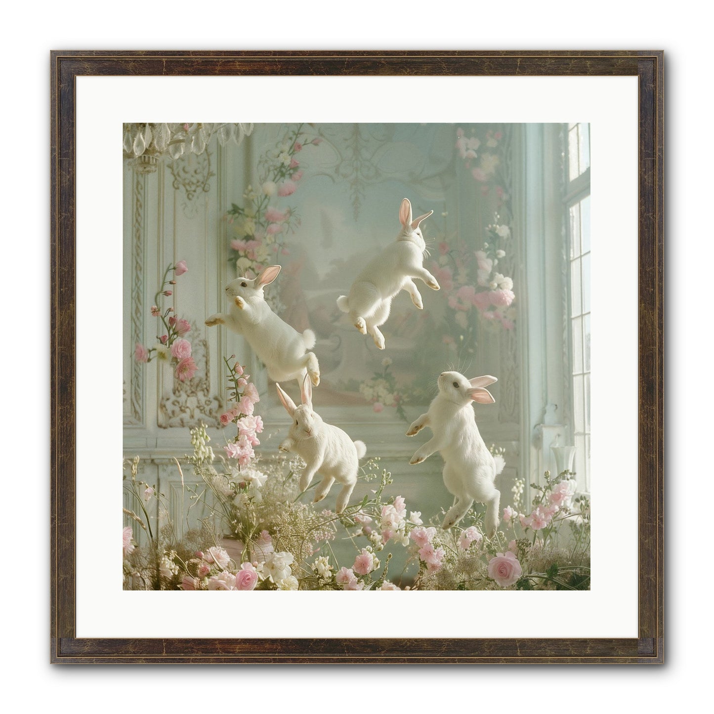 Elation In Bloom Framed Print - Slimwoods Black/Gold 20x20