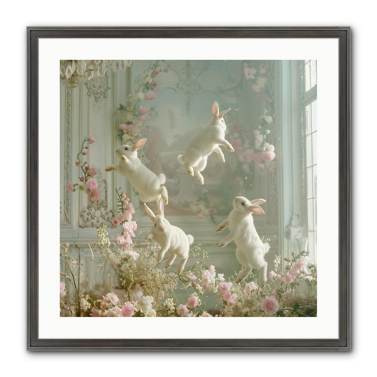 Elation In Bloom Framed Print - Slimwoods Black/Silver 24x24