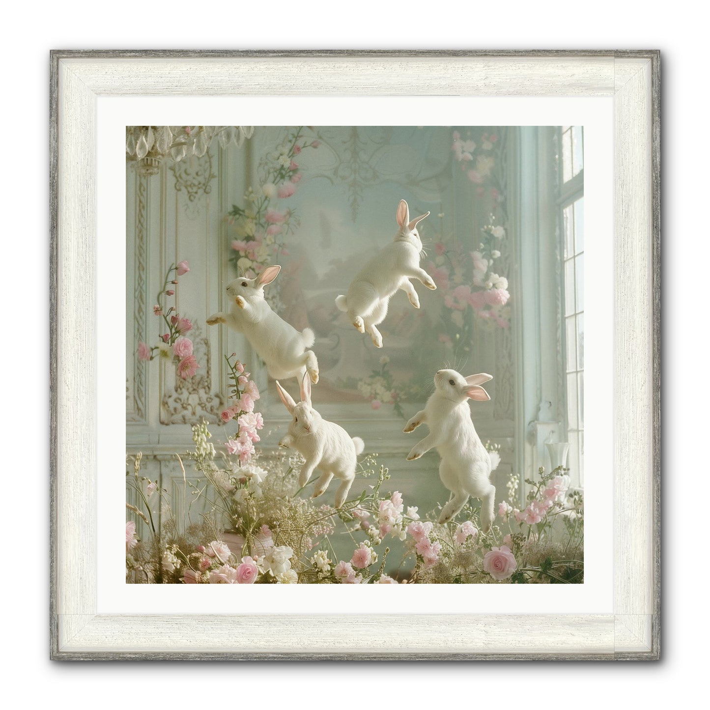 Elation In Bloom Framed Print - Driftwood White 30x30