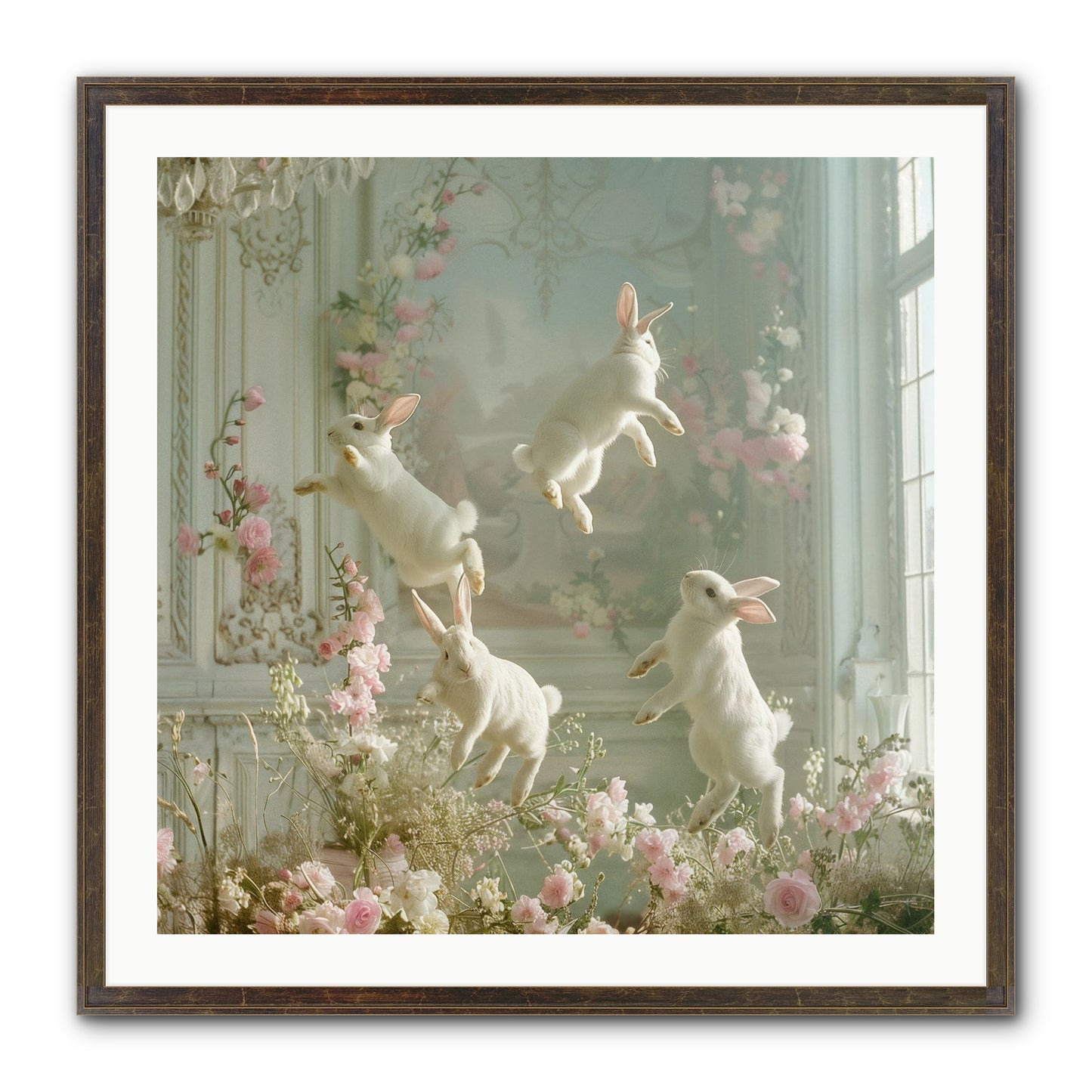Elation In Bloom Framed Print - Slimwoods Black/Gold 30x30