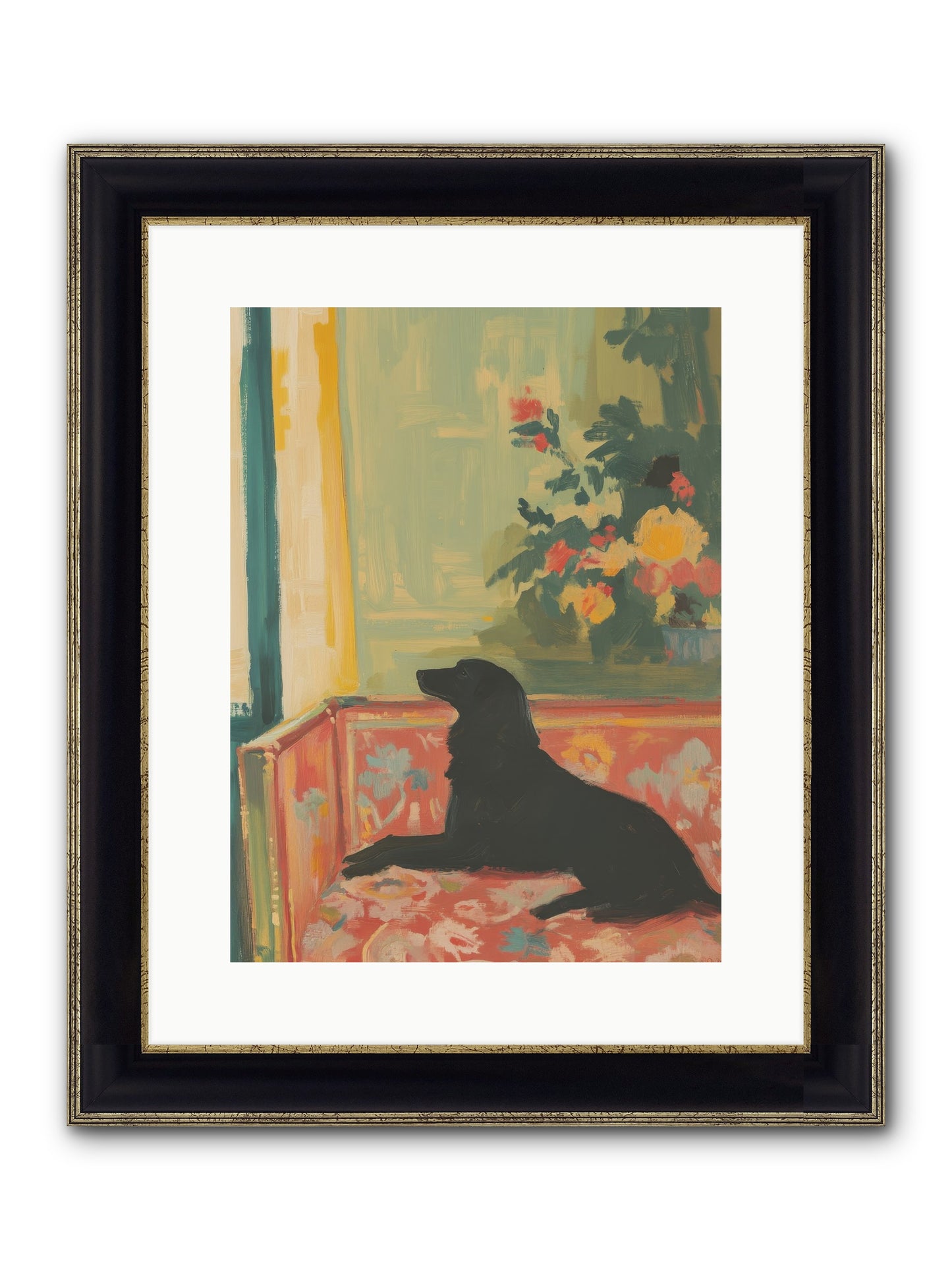 Elderberry Grove Framed Print - Black & Gold 12x16
