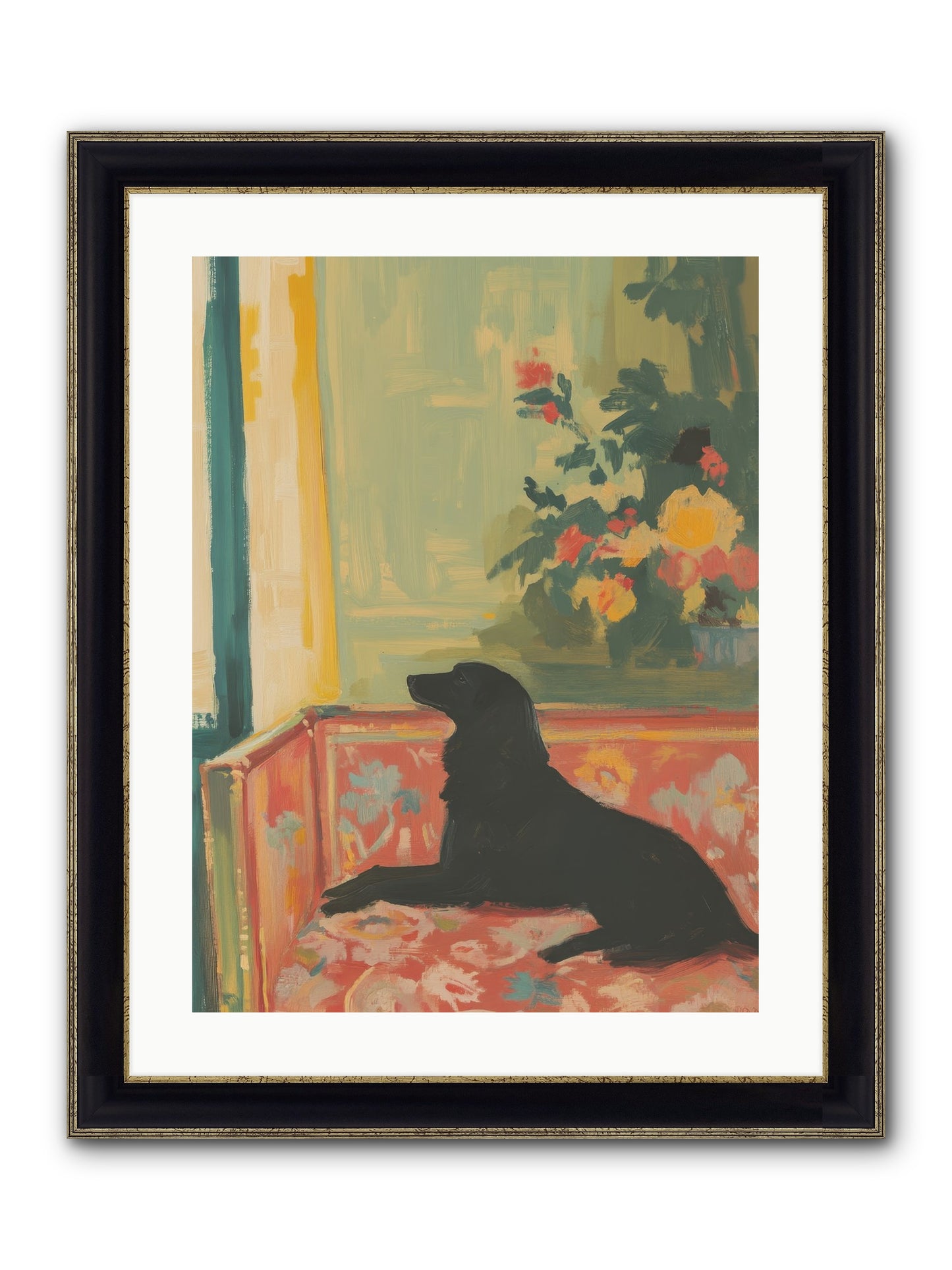 Elderberry Grove Framed Print - Black & Gold 18x24