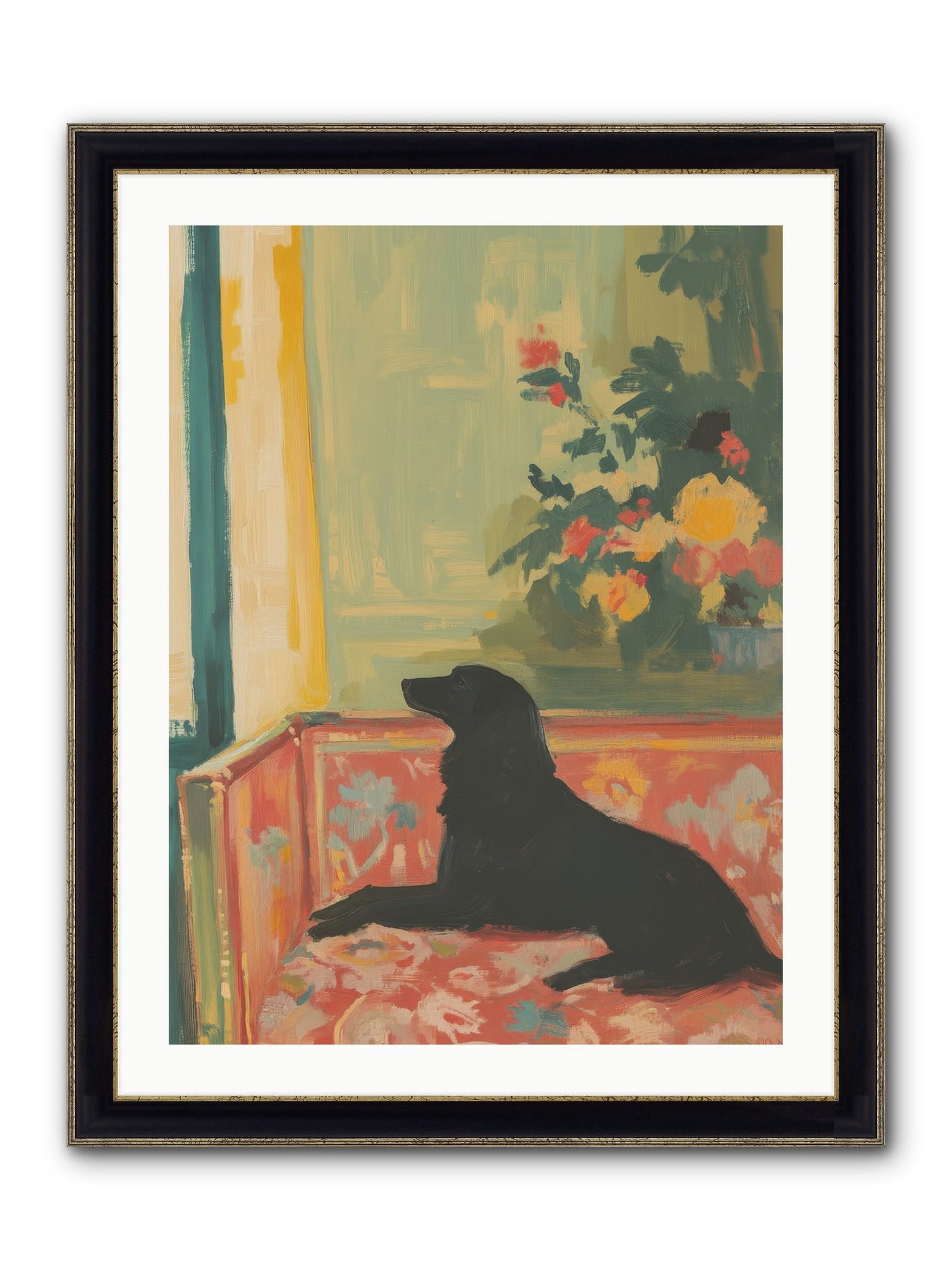 Elderberry Grove Framed Print - Black & Gold 24x32