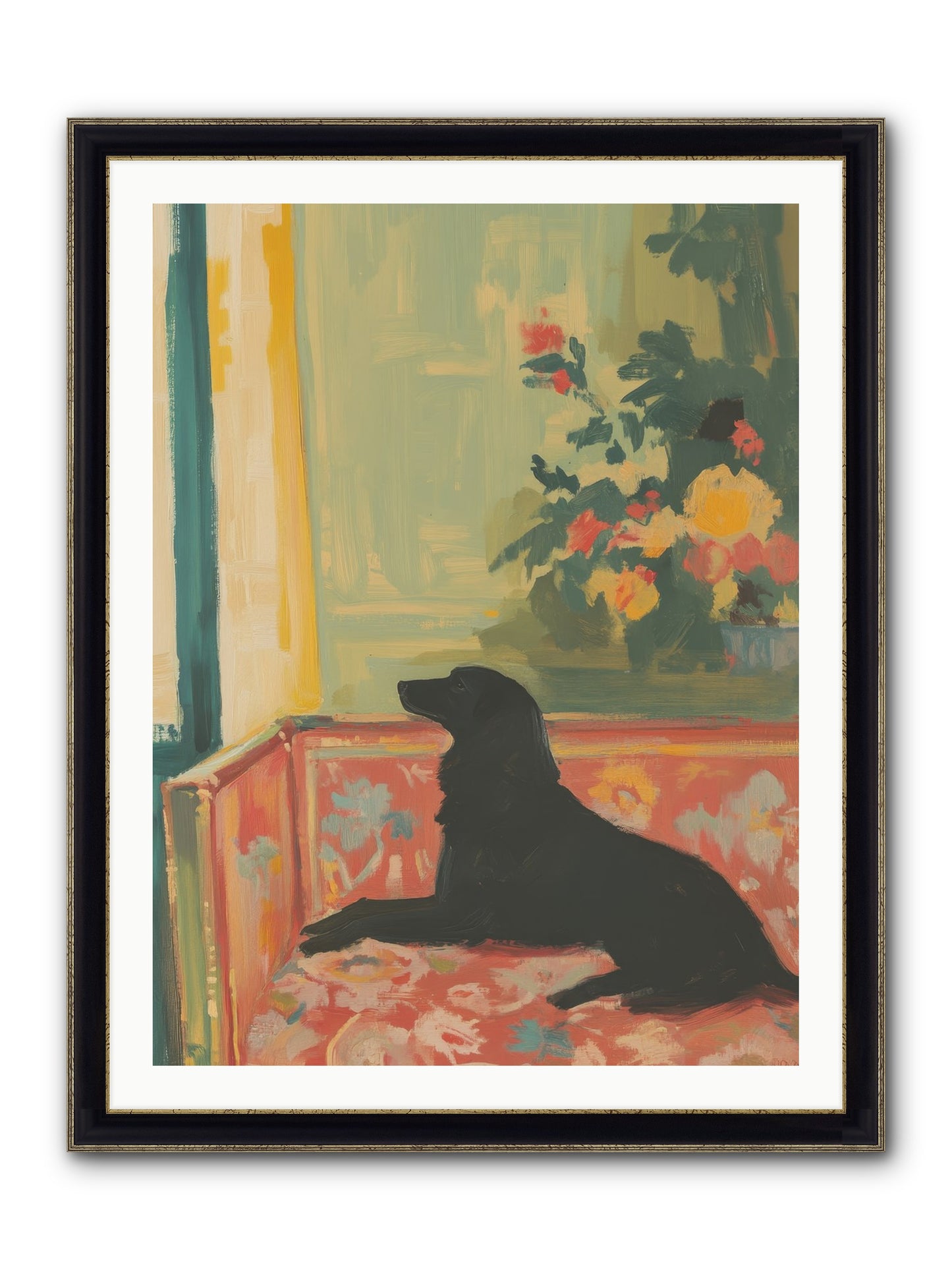 Elderberry Grove Framed Print - Black & Gold 30x40