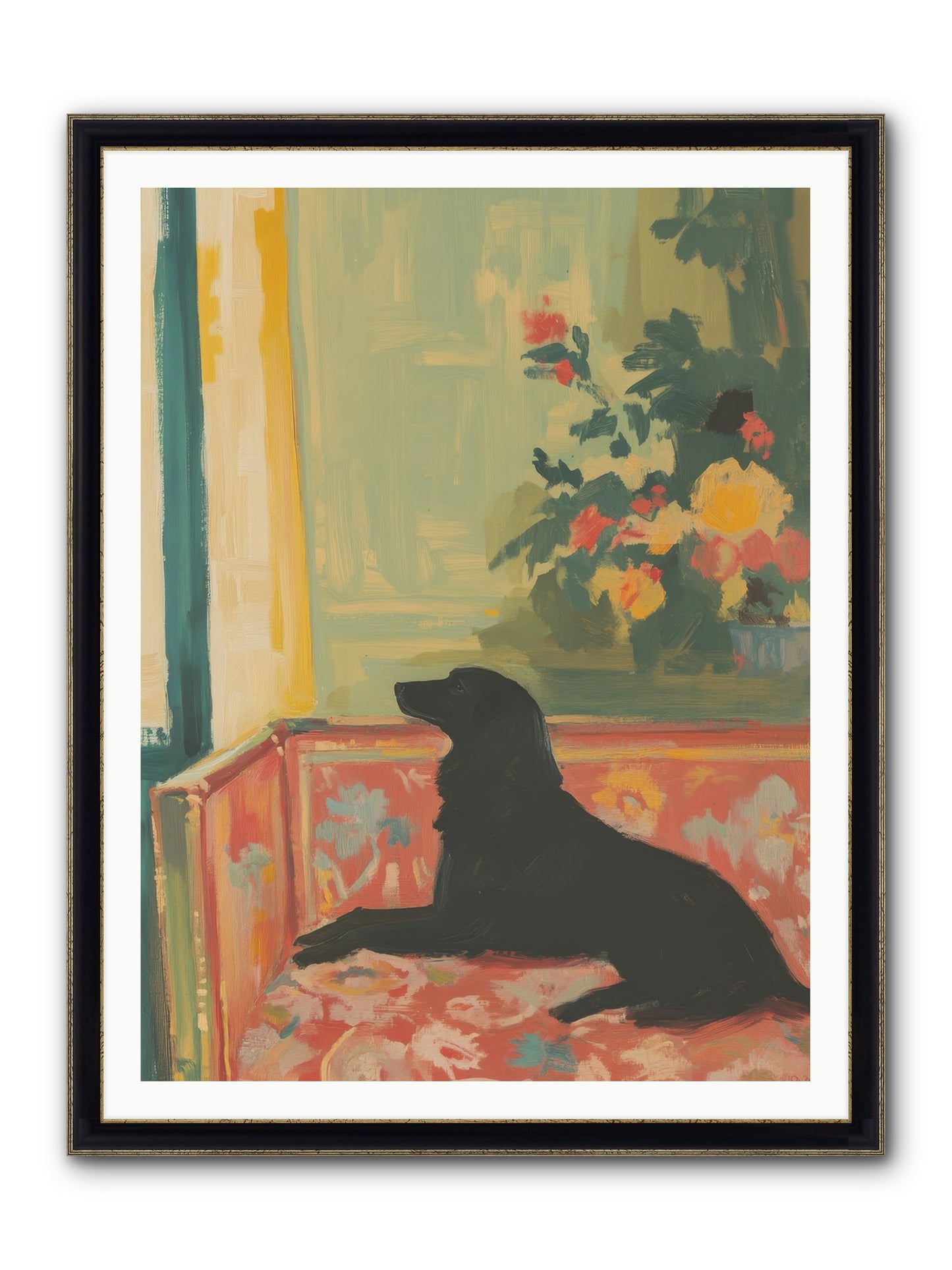 Elderberry Grove Framed Print - Black & Gold 36x48