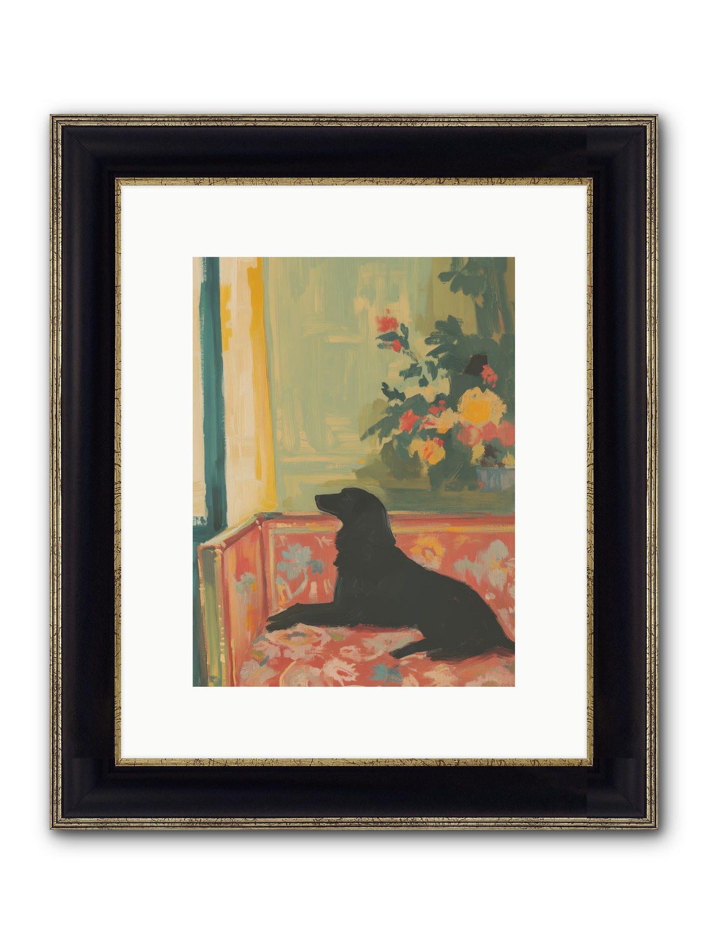 Elderberry Grove Framed Print - Black & Gold 9x12