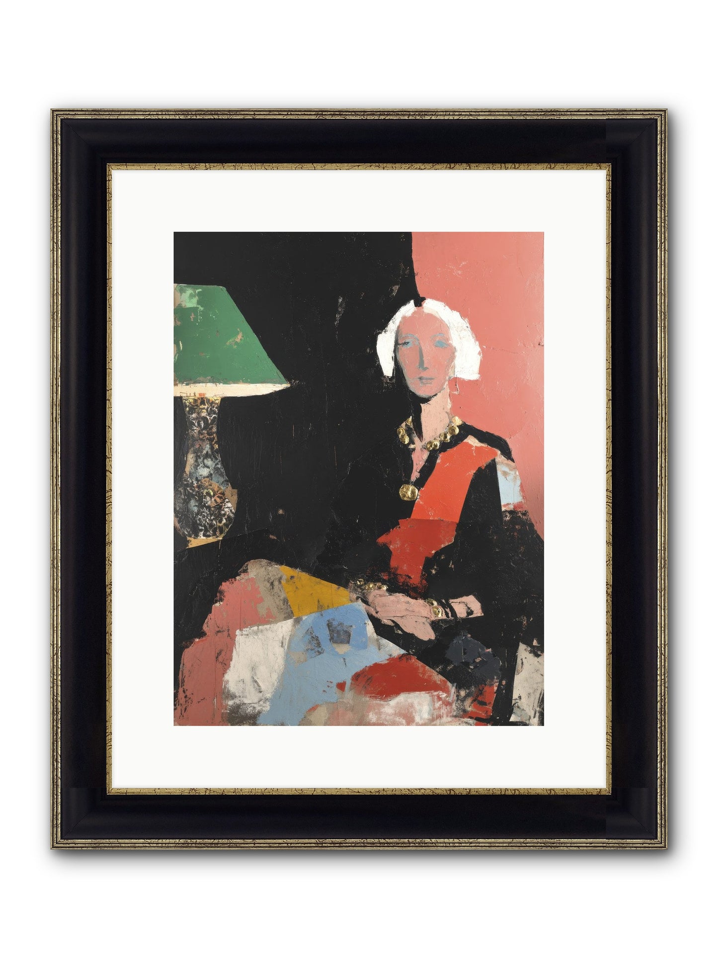 Elegance In Anticipation Framed Print - Black & Gold 12x16