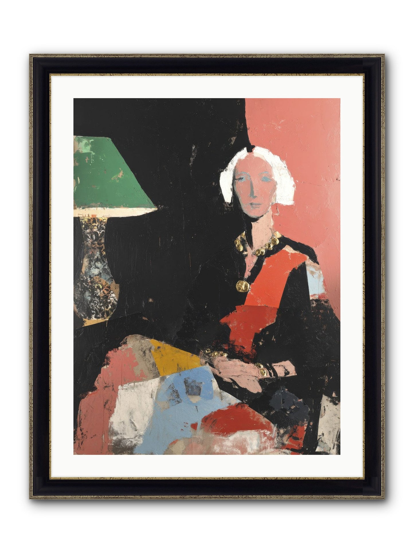 Elegance In Anticipation Framed Print - Black & Gold 24x32