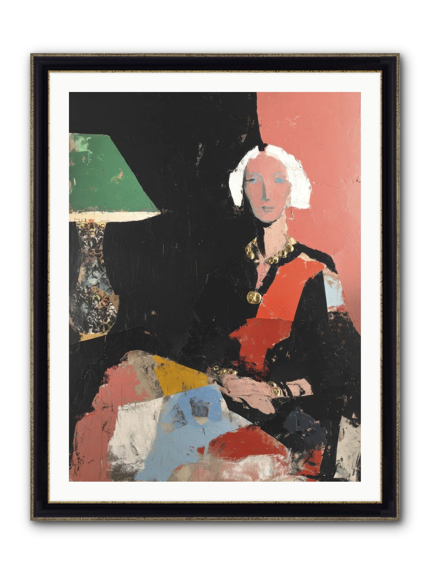 Elegance In Anticipation Framed Print - Black & Gold 30x40
