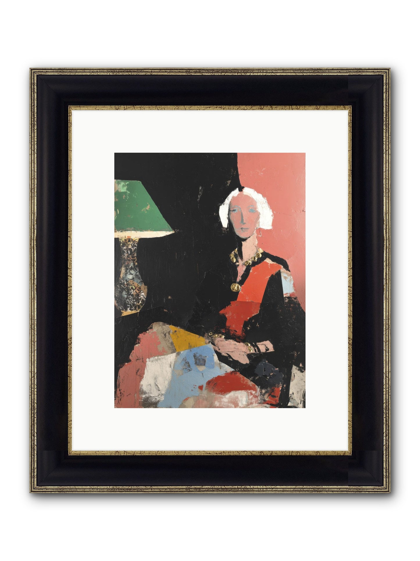 Elegance In Anticipation Framed Print - Black & Gold 9x12