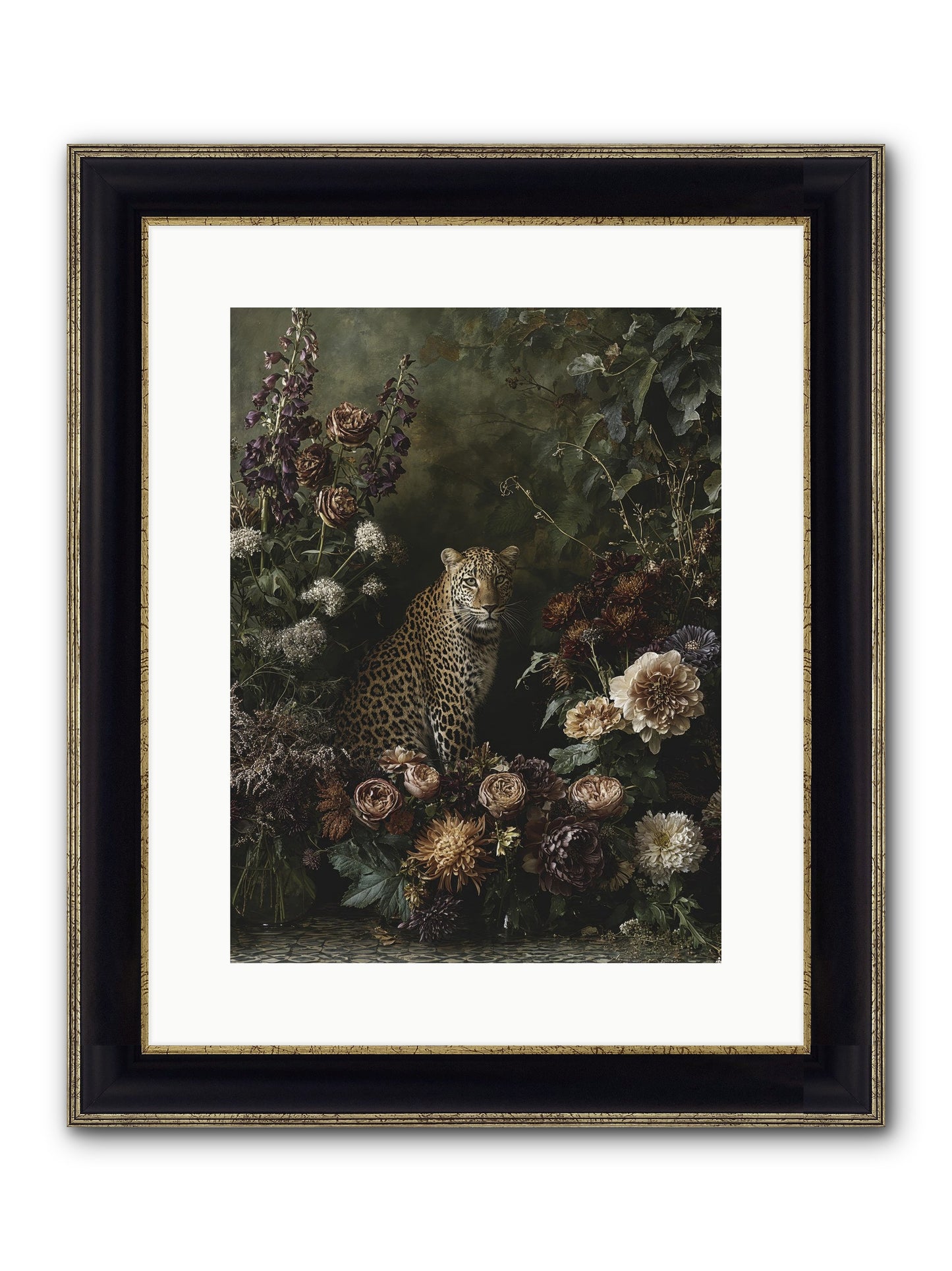 Elegant Madness Framed Print - Black & Gold 12x16