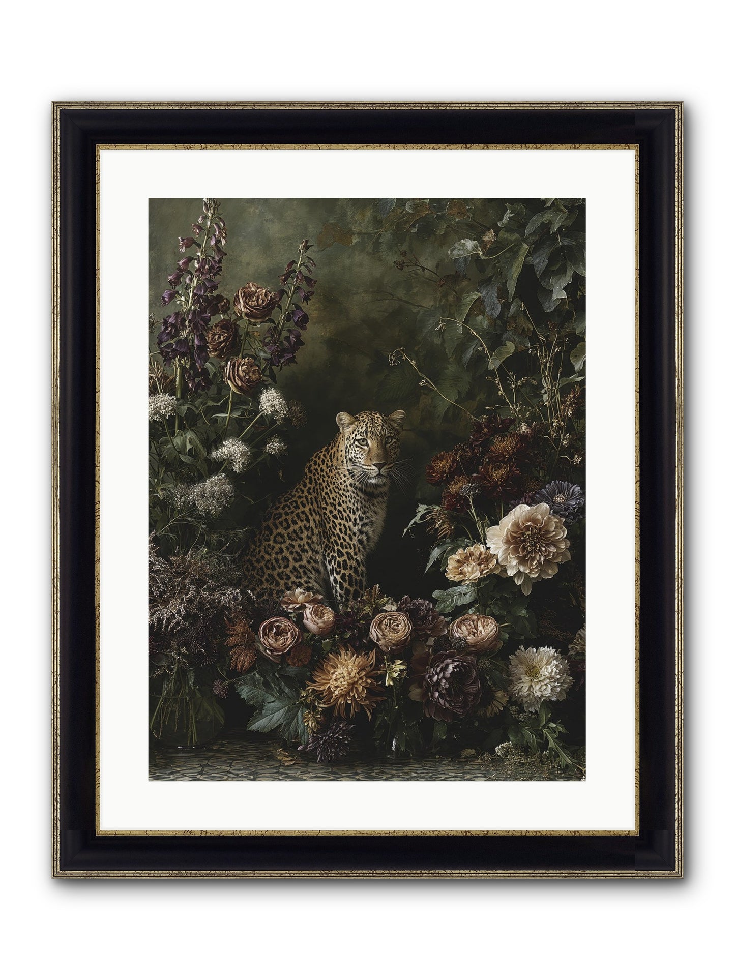 Elegant Madness Framed Print - Black & Gold 18x24