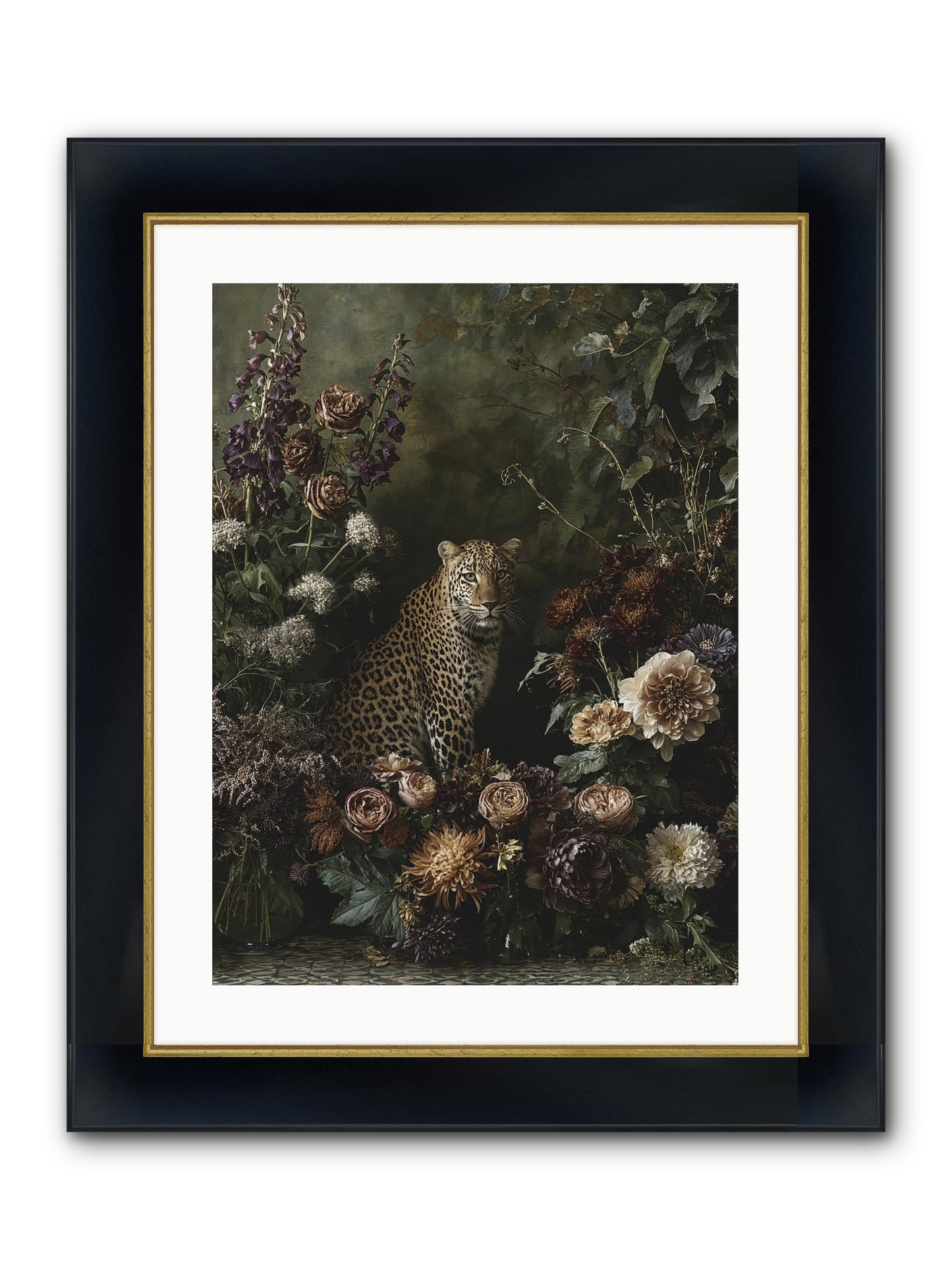 Elegant Madness Framed Print - Wide Black w/Gold 18x24