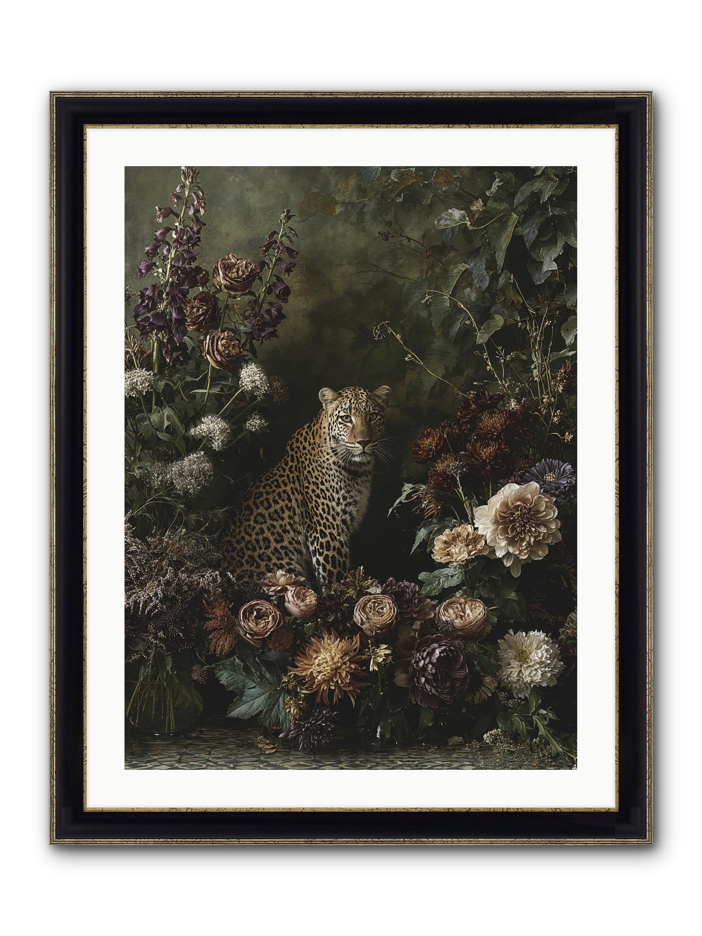 Elegant Madness Framed Print - Black & Gold 24x32