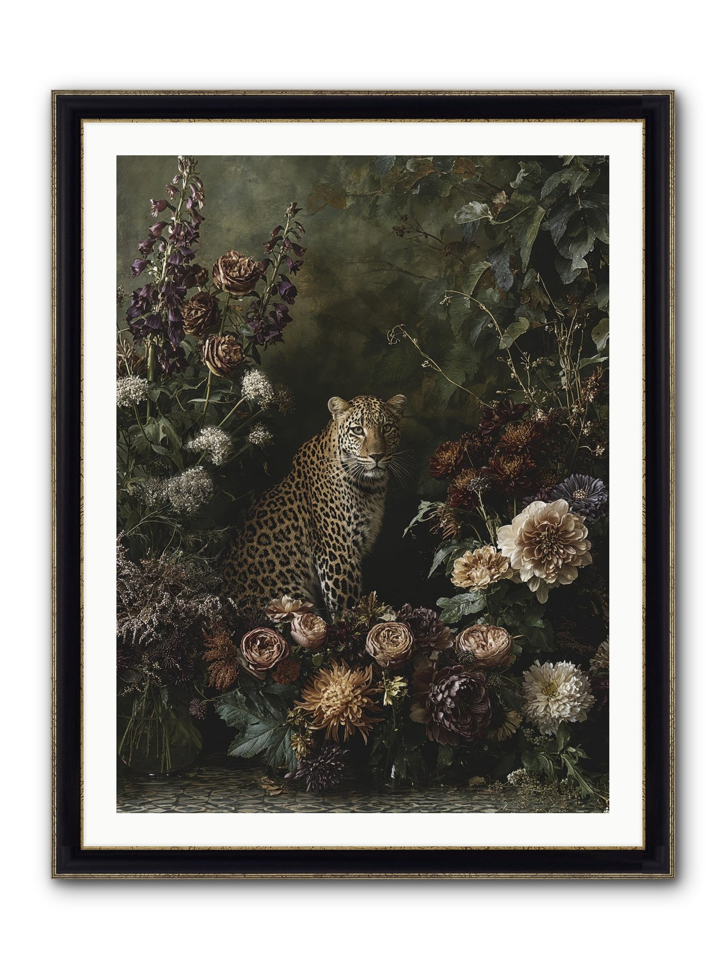 Elegant Madness Framed Print - Black & Gold 30x40