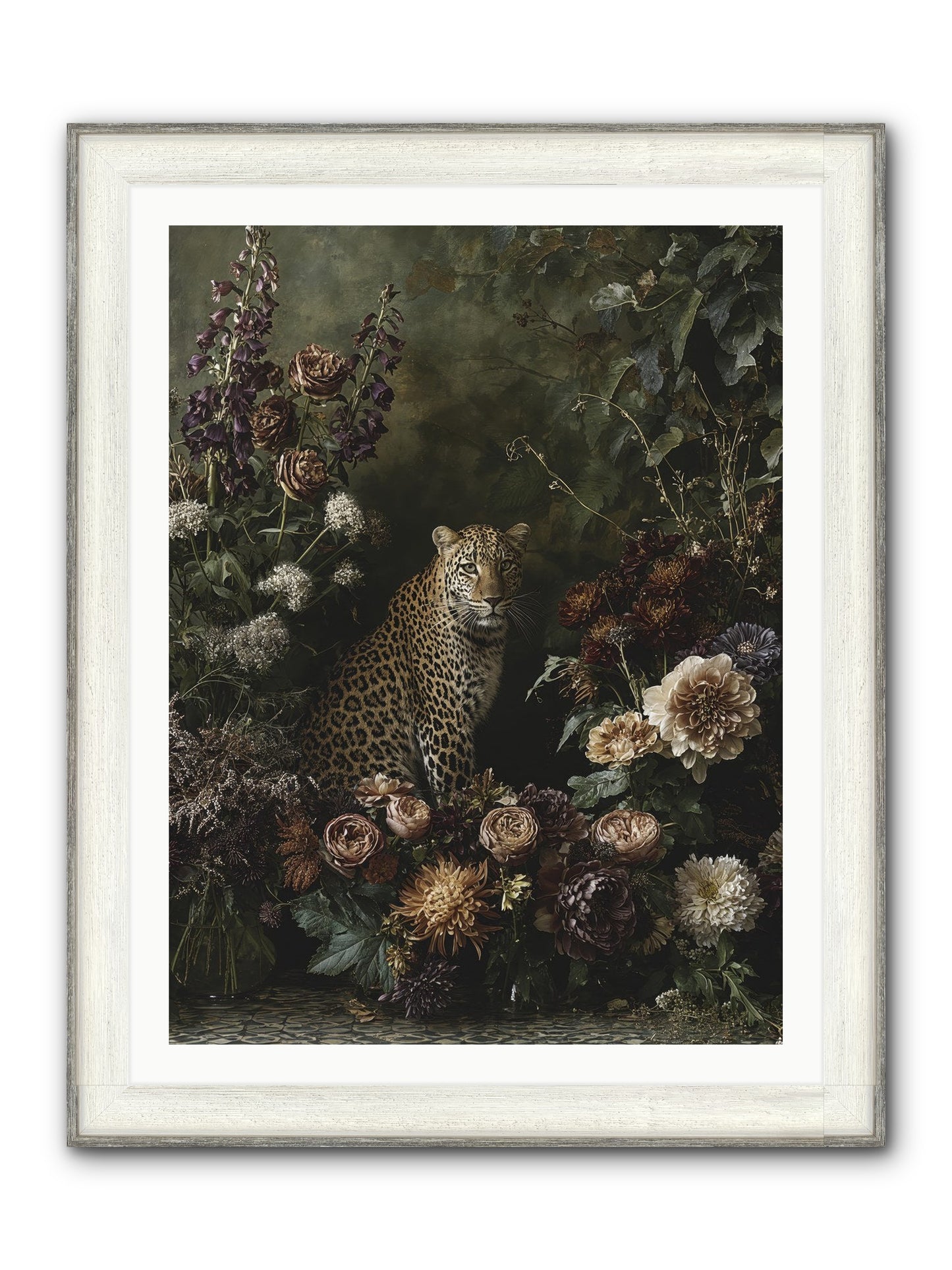 Elegant Madness Framed Print - Driftwood White 30x40