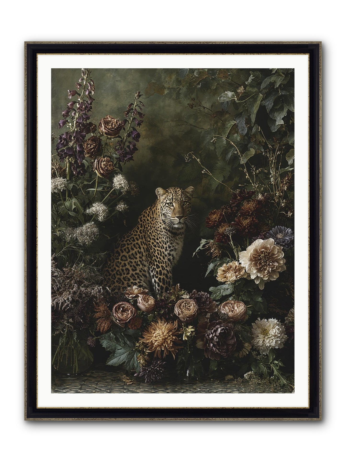 Elegant Madness Framed Print - Black & Gold 36x48