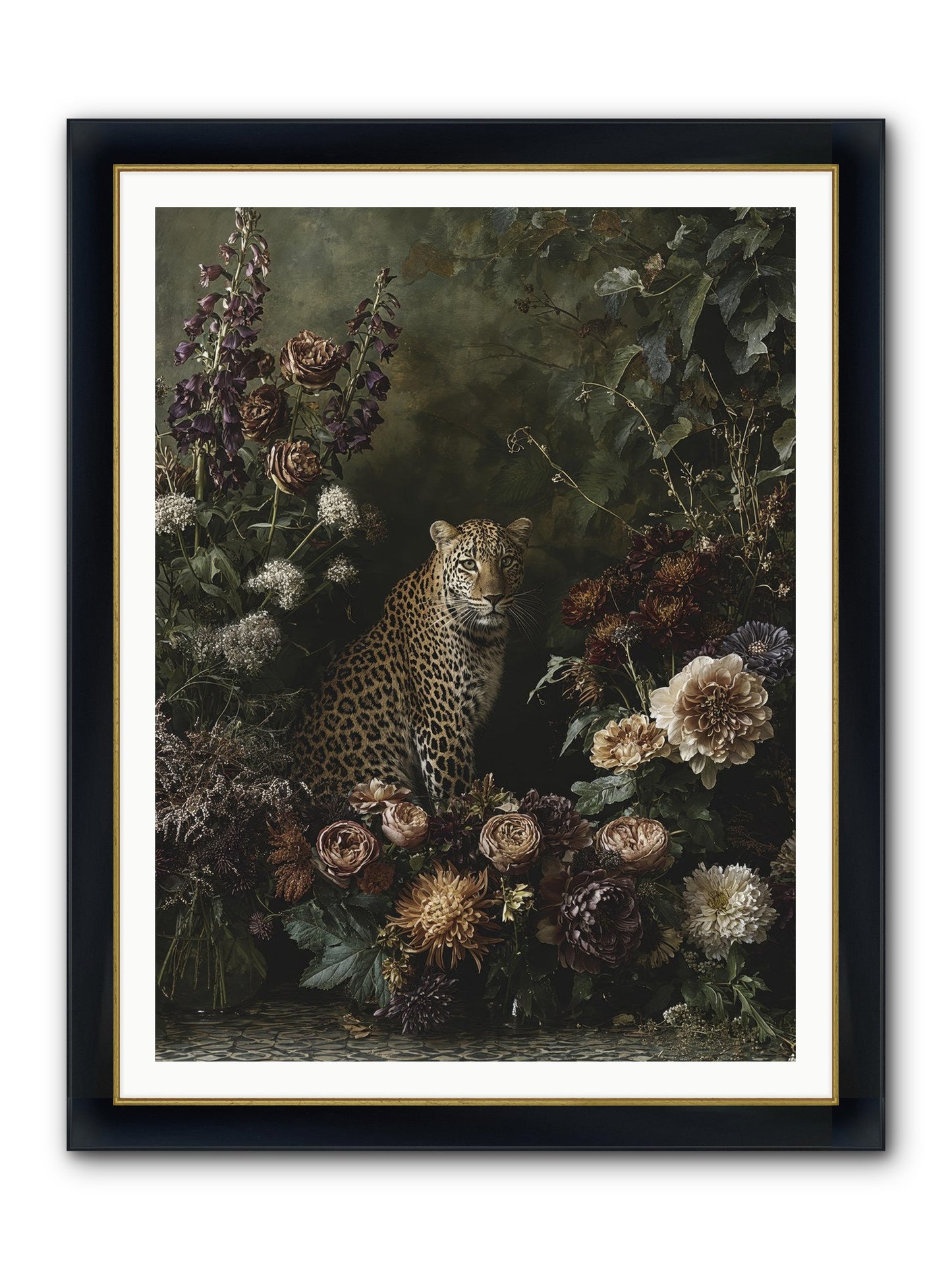 Elegant Madness Framed Print - Wide Black w/Gold 36x48
