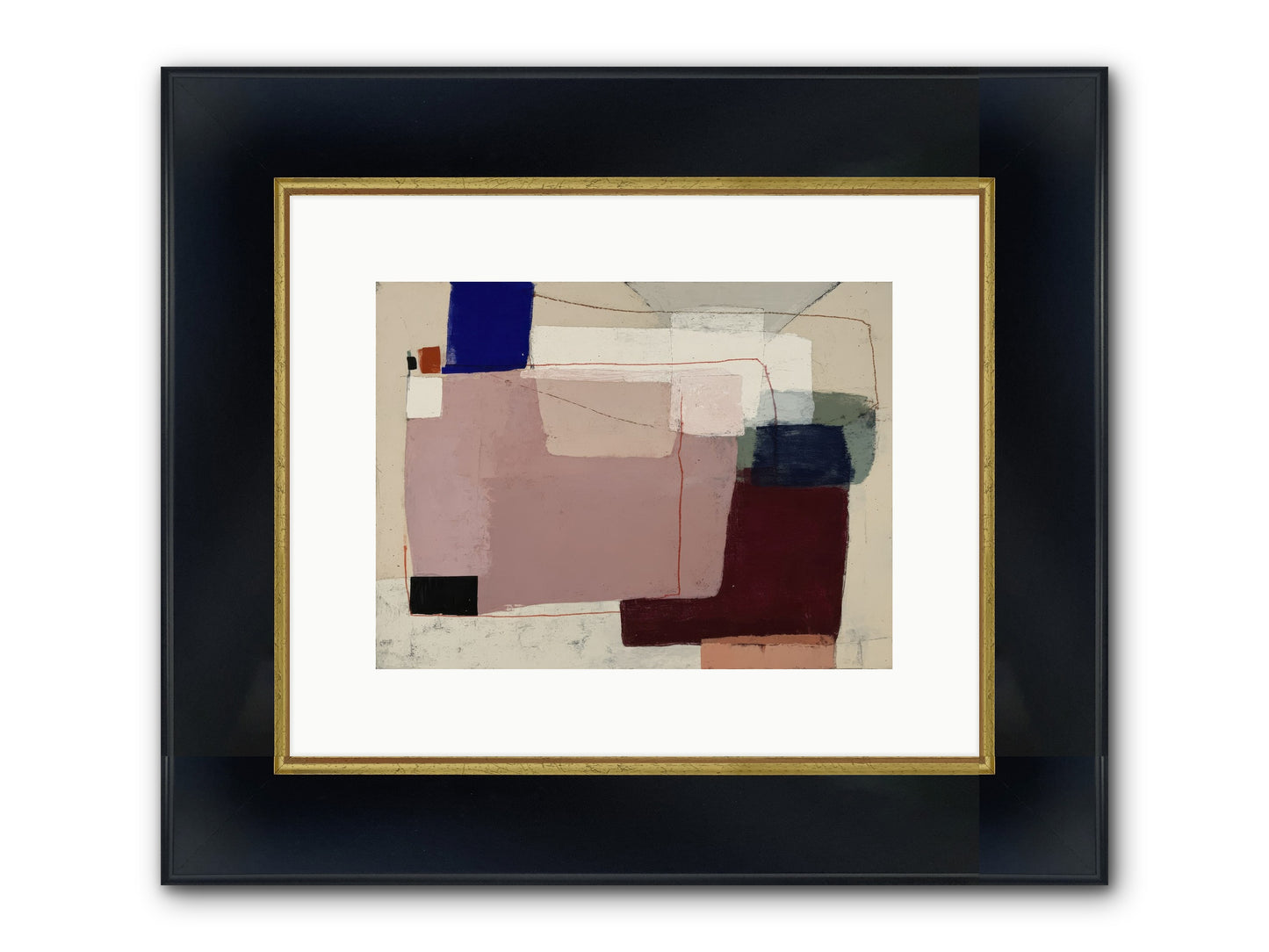 Elevated Framed Print - Wide Black w/Gold 12x9