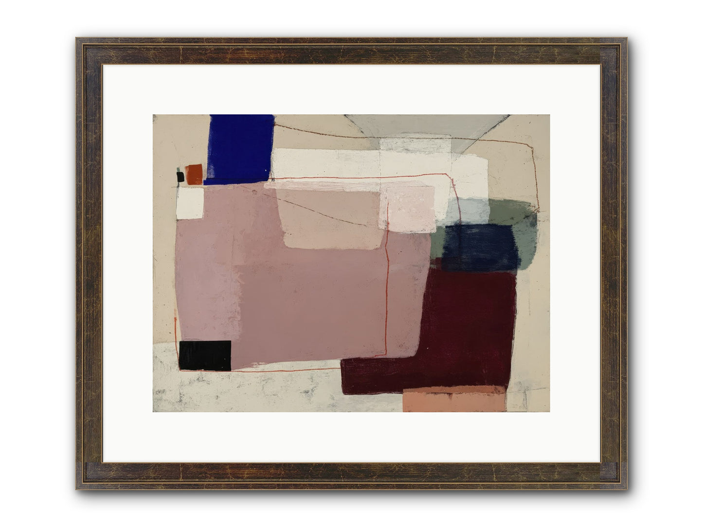 Elevated Framed Print - Slimwoods Black/Gold 16x12