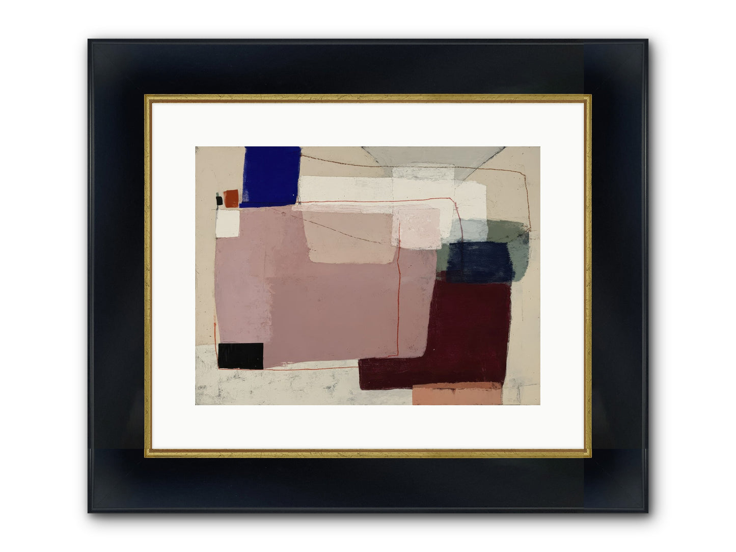 Elevated Framed Print - Wide Black w/Gold 16x12