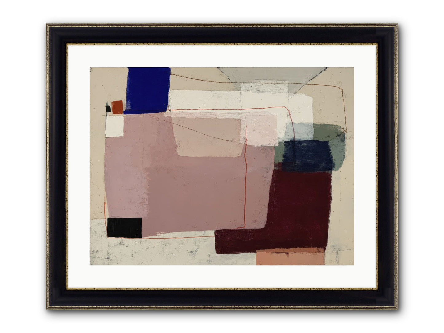 Elevated Framed Print - Black & Gold 24x18