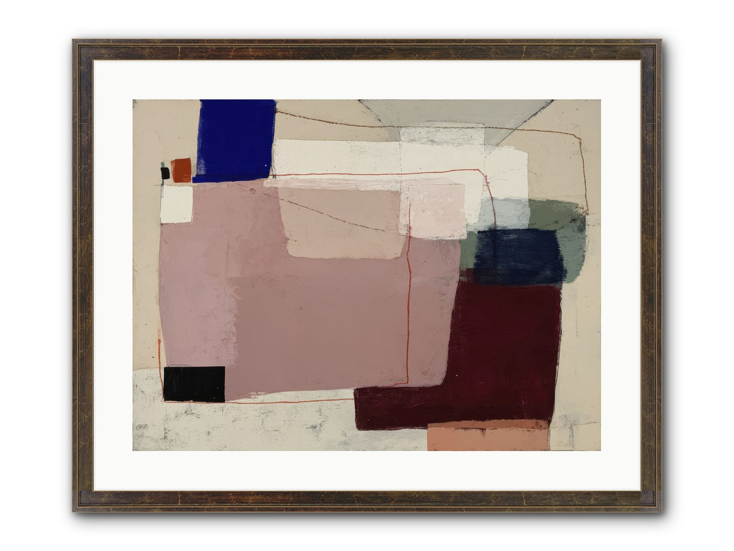 Elevated Framed Print - Slimwoods Black/Gold 24x18