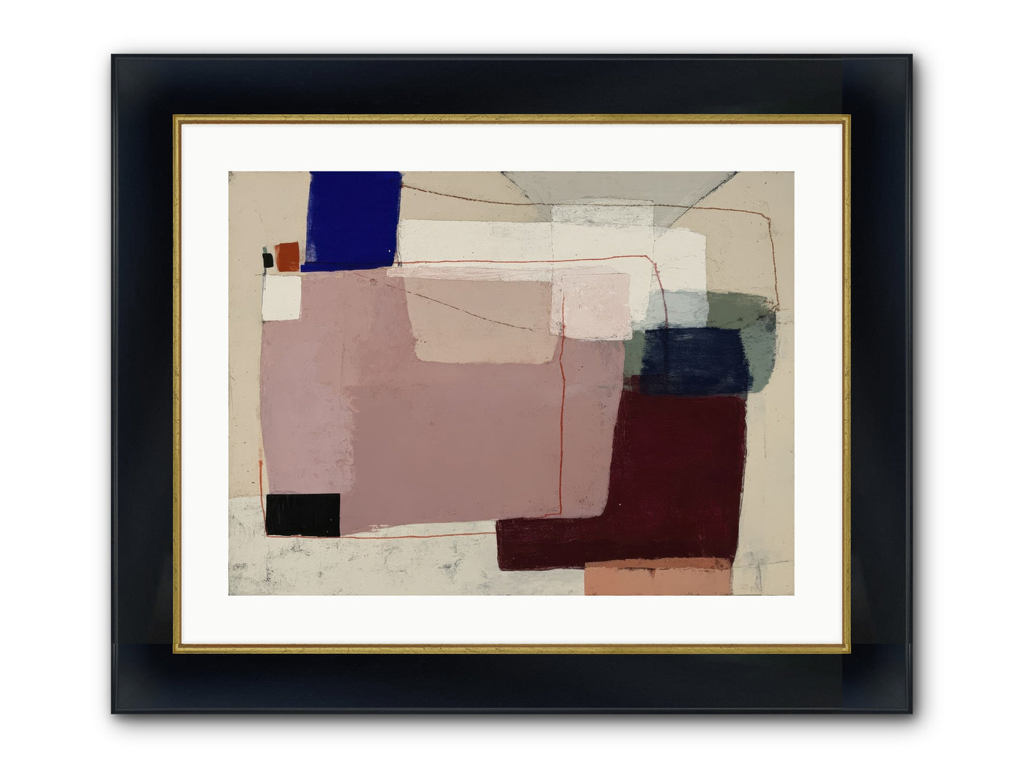 Elevated Framed Print - Wide Black w/Gold 24x18