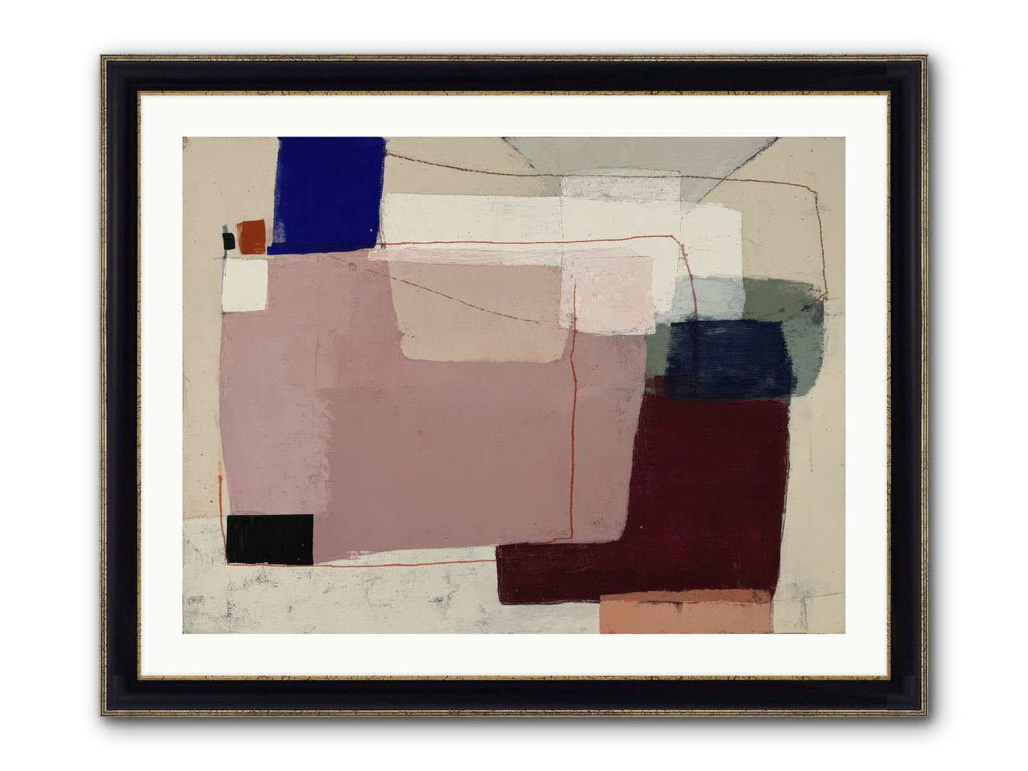 Elevated Framed Print - Black & Gold 32x24