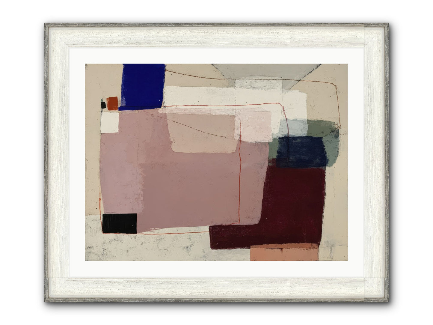 Elevated Framed Print - Driftwood White 32x24