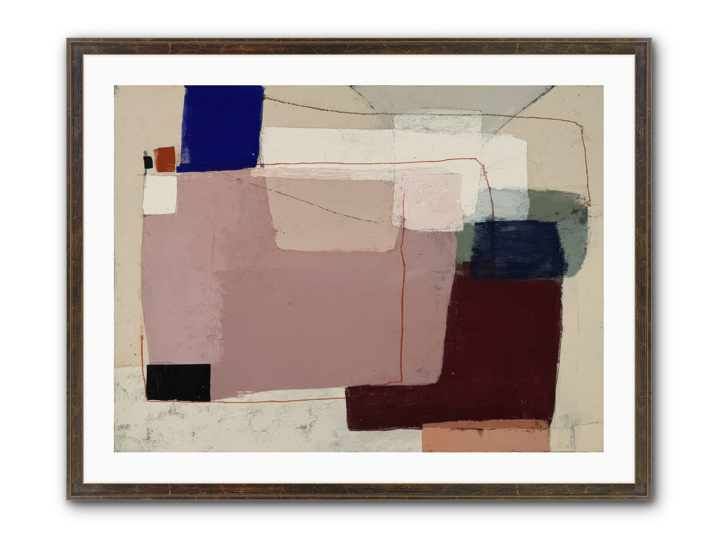Elevated Framed Print - Slimwoods Black/Gold 32x24