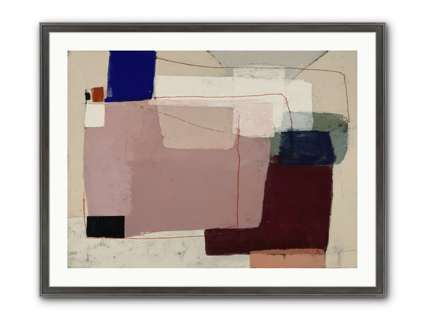 Elevated Framed Print - Slimwoods Black/Silver 32x24