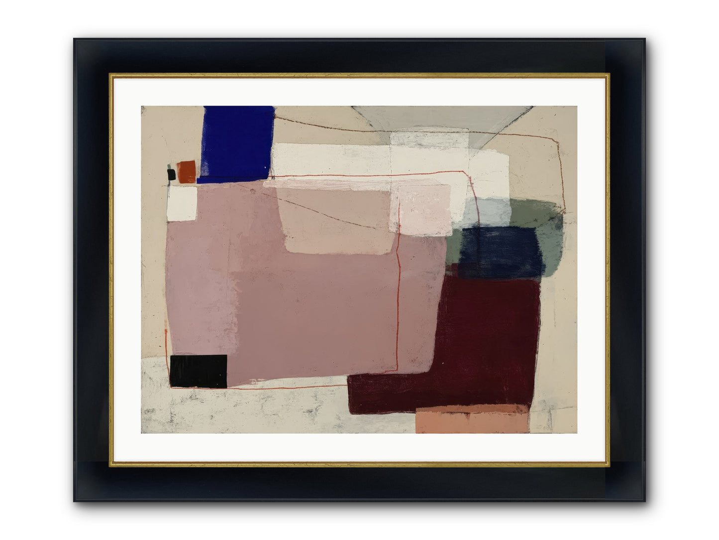 Elevated Framed Print - Wide Black w/Gold 32x24