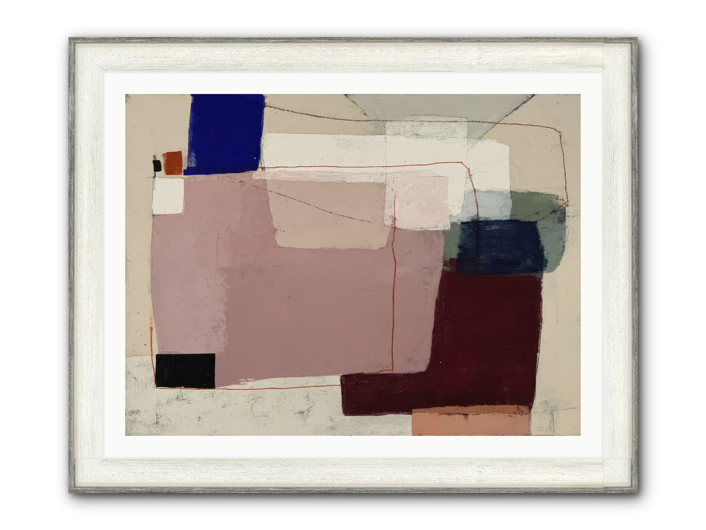 Elevated Framed Print - Driftwood White 40x30