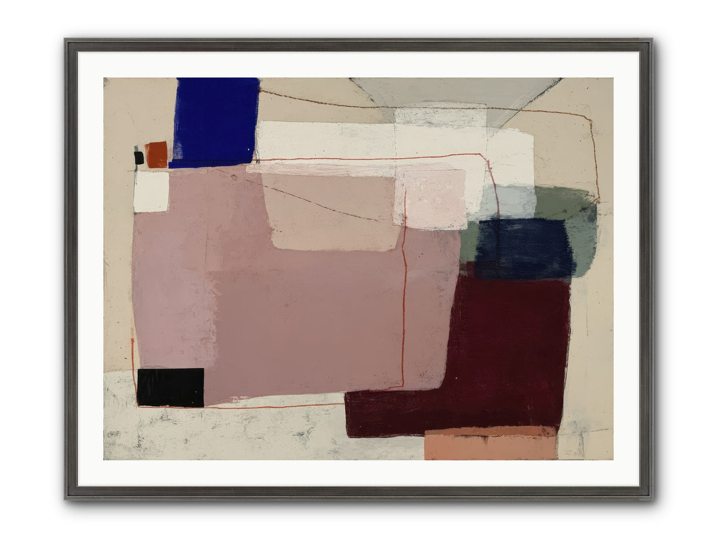 Elevated Framed Print - Slimwoods Black/Silver 40x30