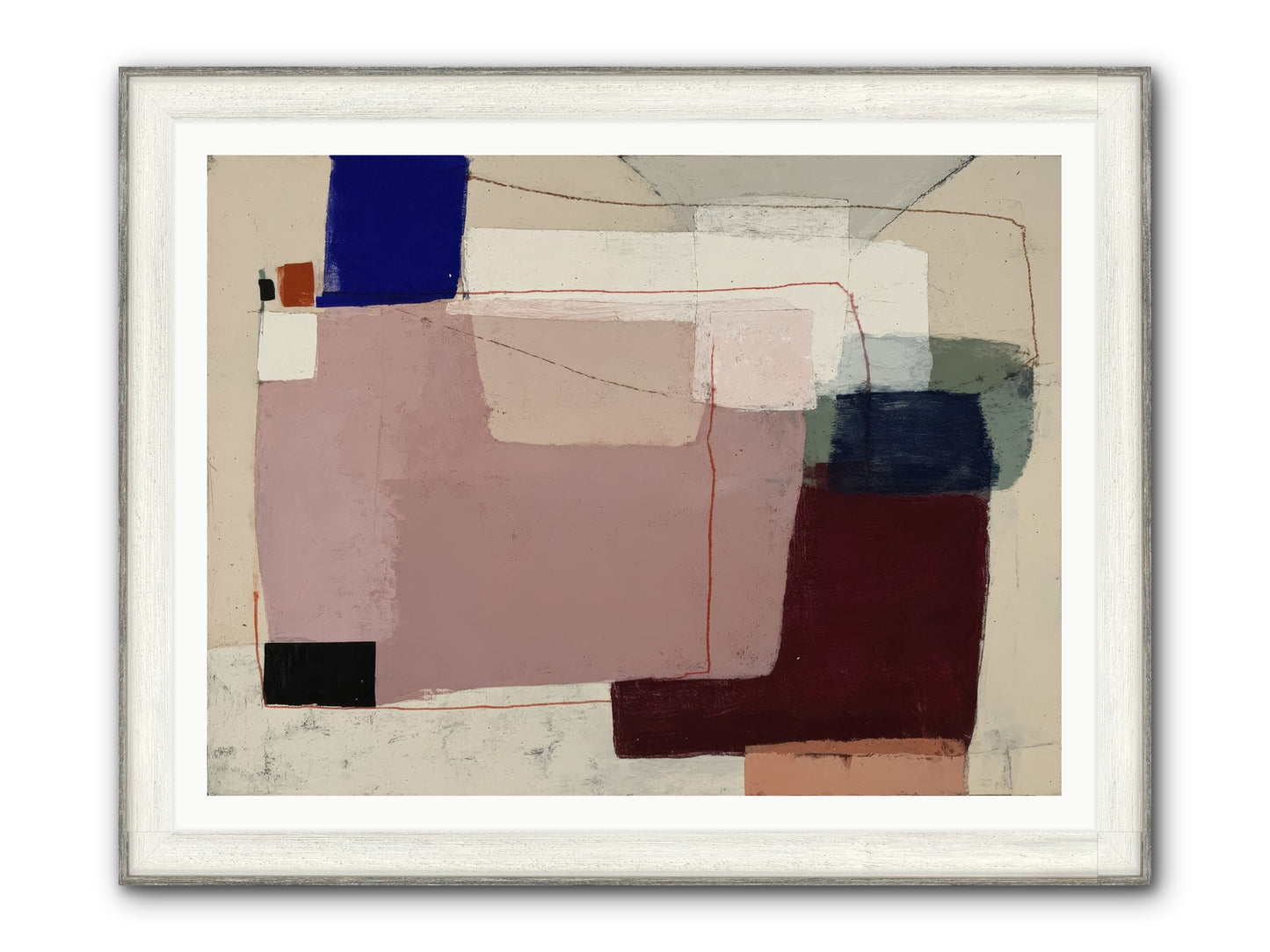 Elevated Framed Print - Driftwood White 48x36